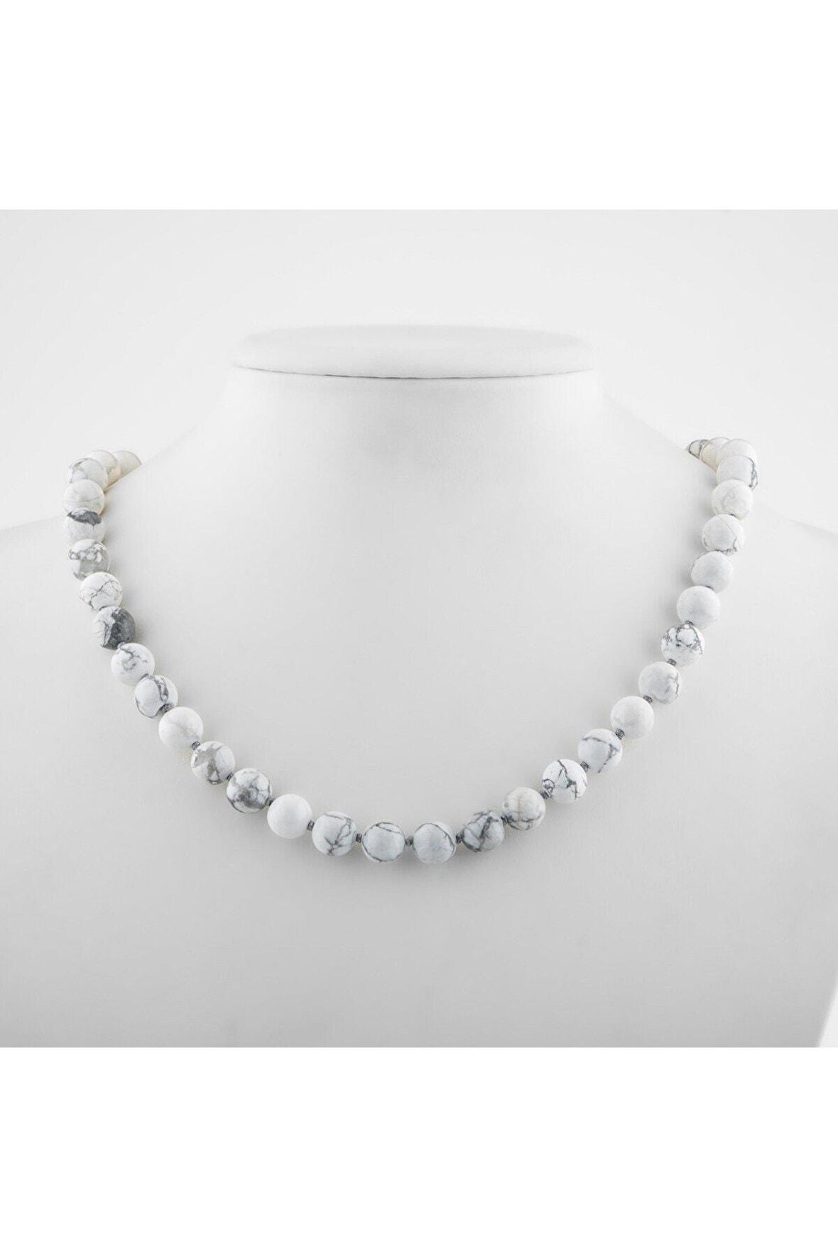 Havlit 8 mm Düğümlü Doğal Taş Kolye