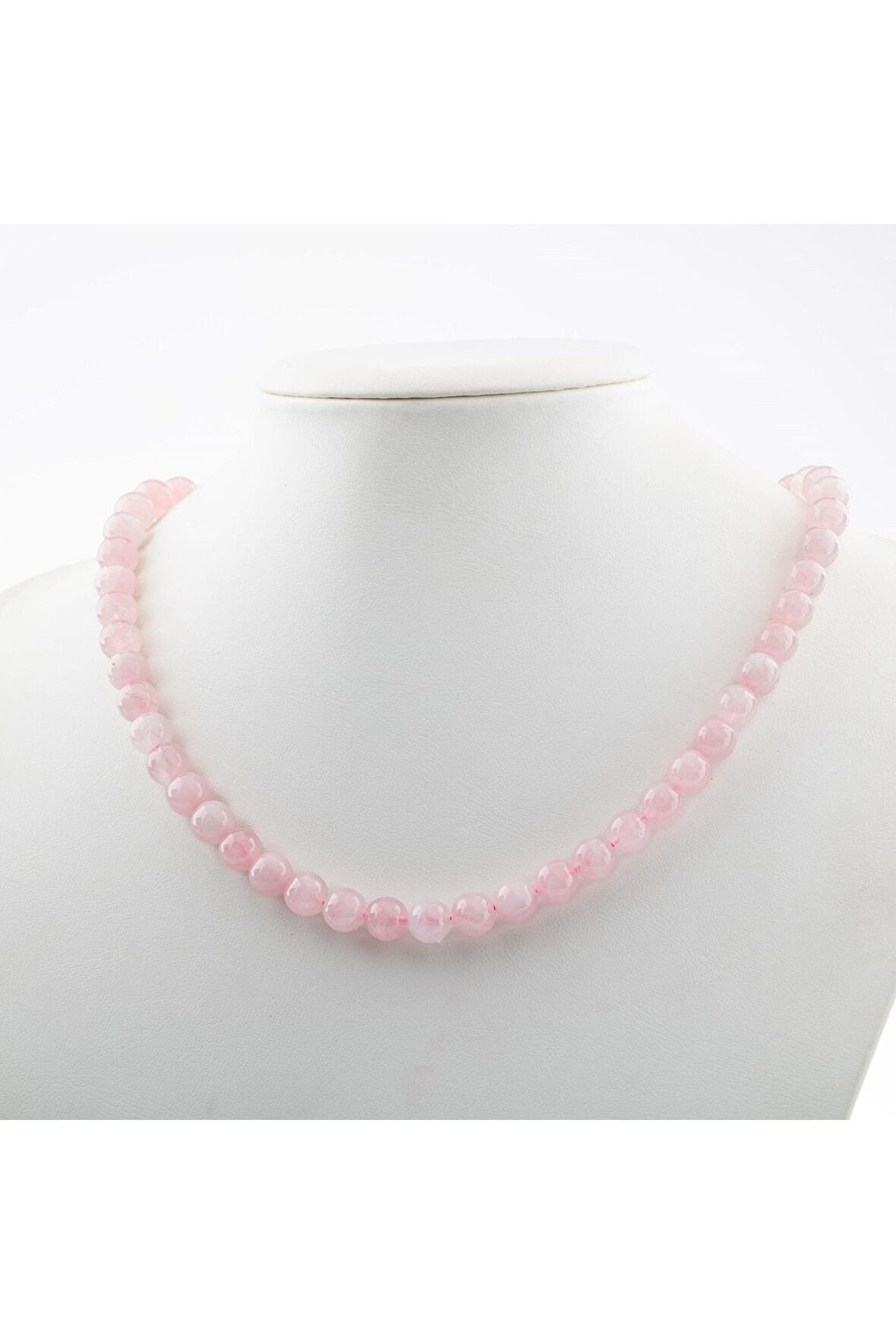 Pembe Kuvars (gül Kuvars) 8 Mm Dizi Doğal Taş Kolye