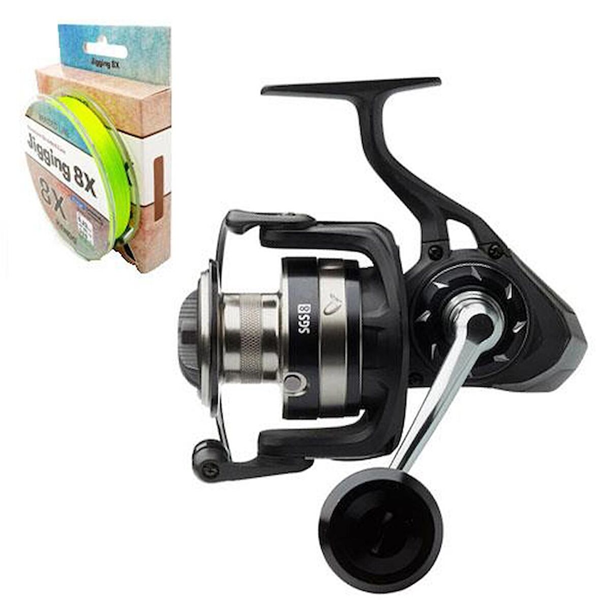 YekOutdoor Savage Gear SGS8 8000 FD 8+1BB Olta Makinesi&Kendo Jigging 8X Flash 300 mt Örgü İp (FLUO GREEN)