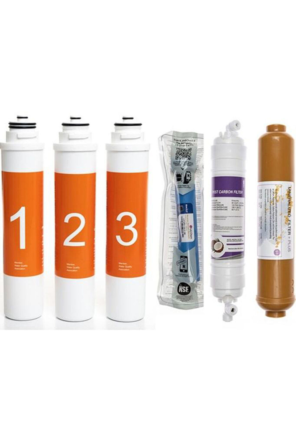 Waterlife Su Arıtma Cihazı Uyumlu Tak-Çevir 6'lı Filtre Seti, Lg Kuno Membranlı