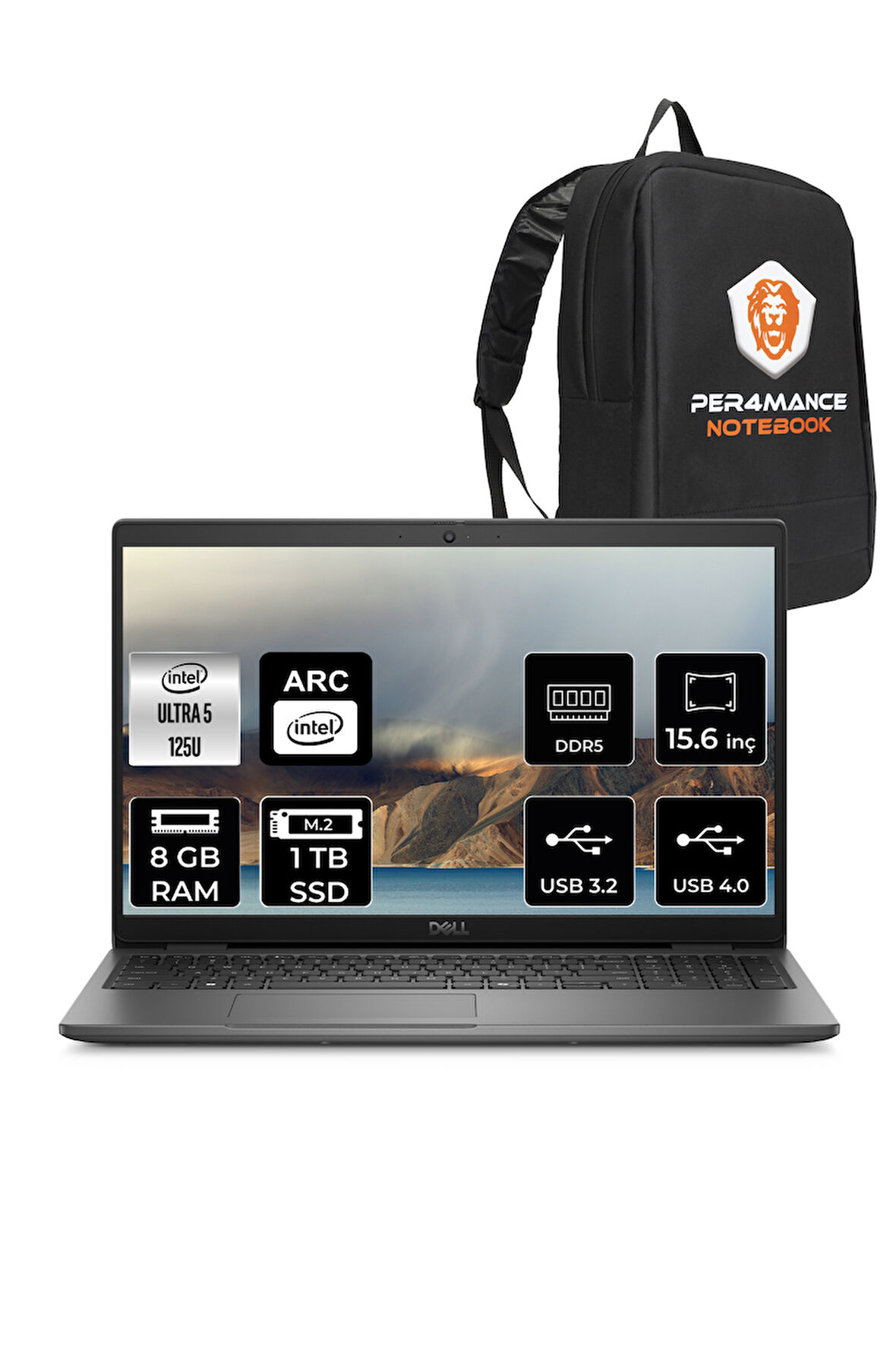 DELL Latitude 3550 Ultra 5 125U 8GB 1TB SSD 15.6'' FHD FDOS Taşınabilir Bilgisayar & PER4 ÇANTA