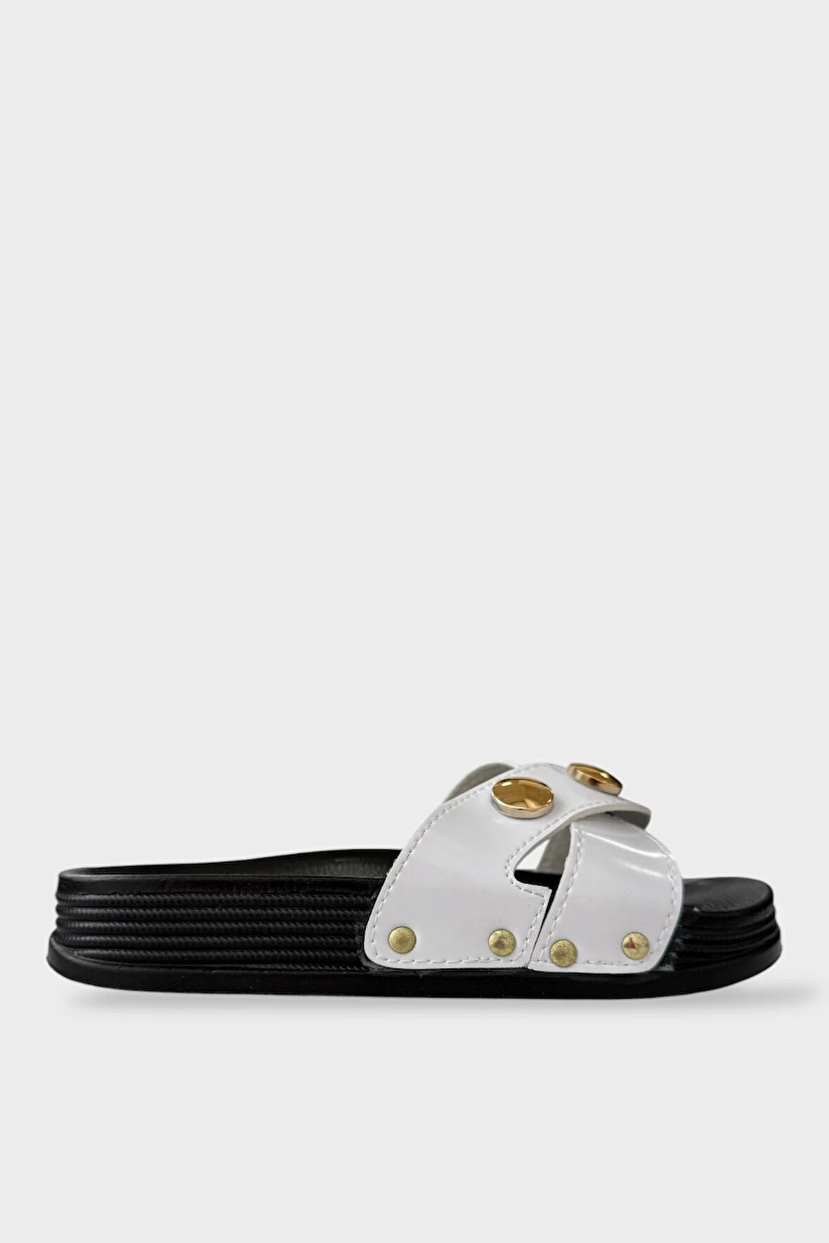 Kadın Günlük Terlik Çapraz  Şık Ortopedik Yazlık Ev Plaj Tatil İş Terliği BEYAZ