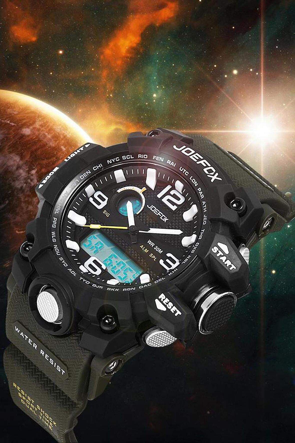 JO.G.S01 Kücük Kasa Digital&analog Kronmetre+takvim+alrm+aydınlatma 8-15 Yaş Arası Çocuk Saati 