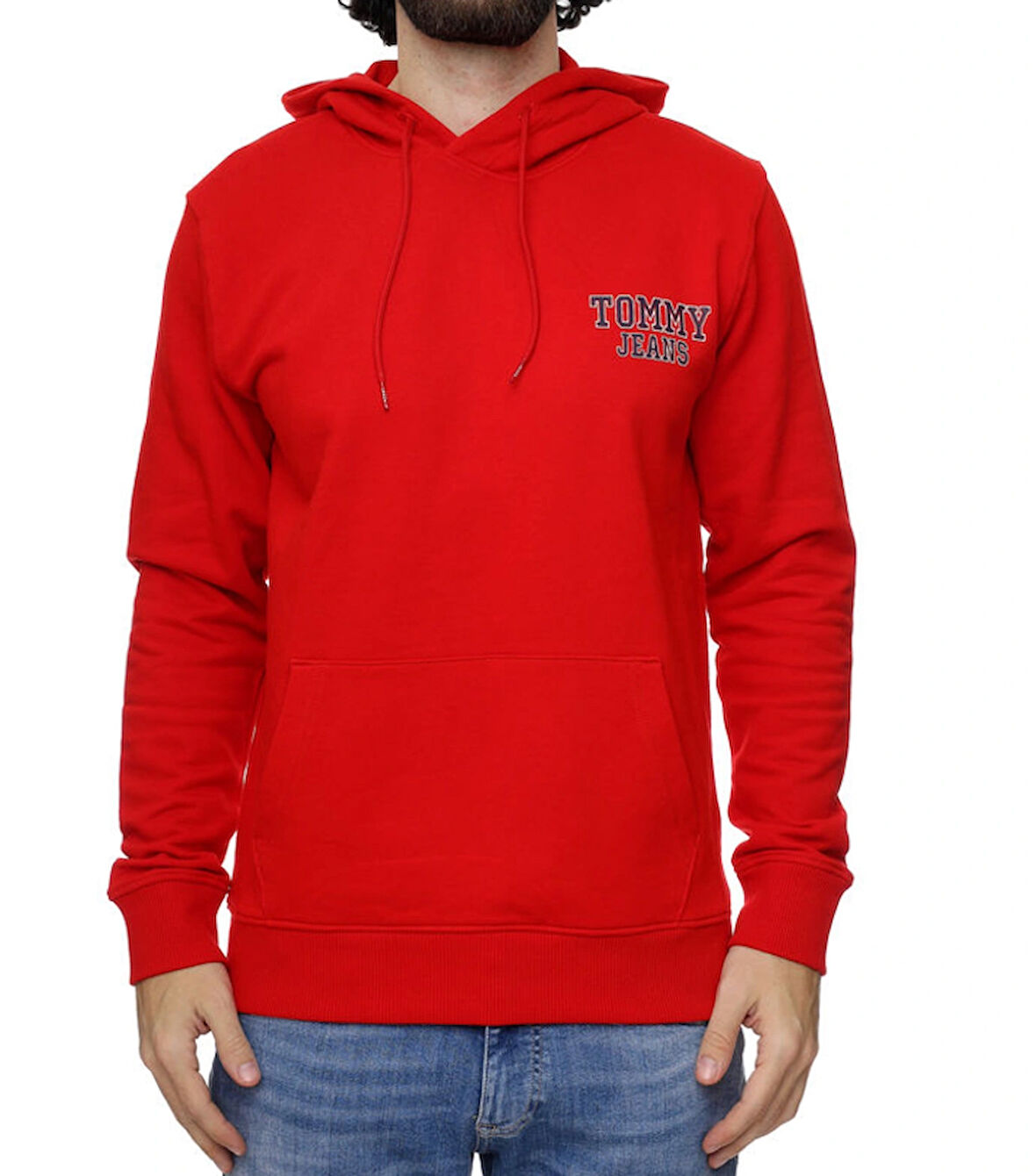 Tommy Hilfiger Reg Giriş Grafikli Erkek Kapüşonlu sweatshirt