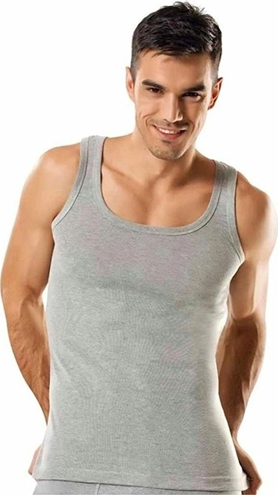  Erkek Ribana Askılı Atlet 2'li Paket Siyah Beden 6 (2XL)