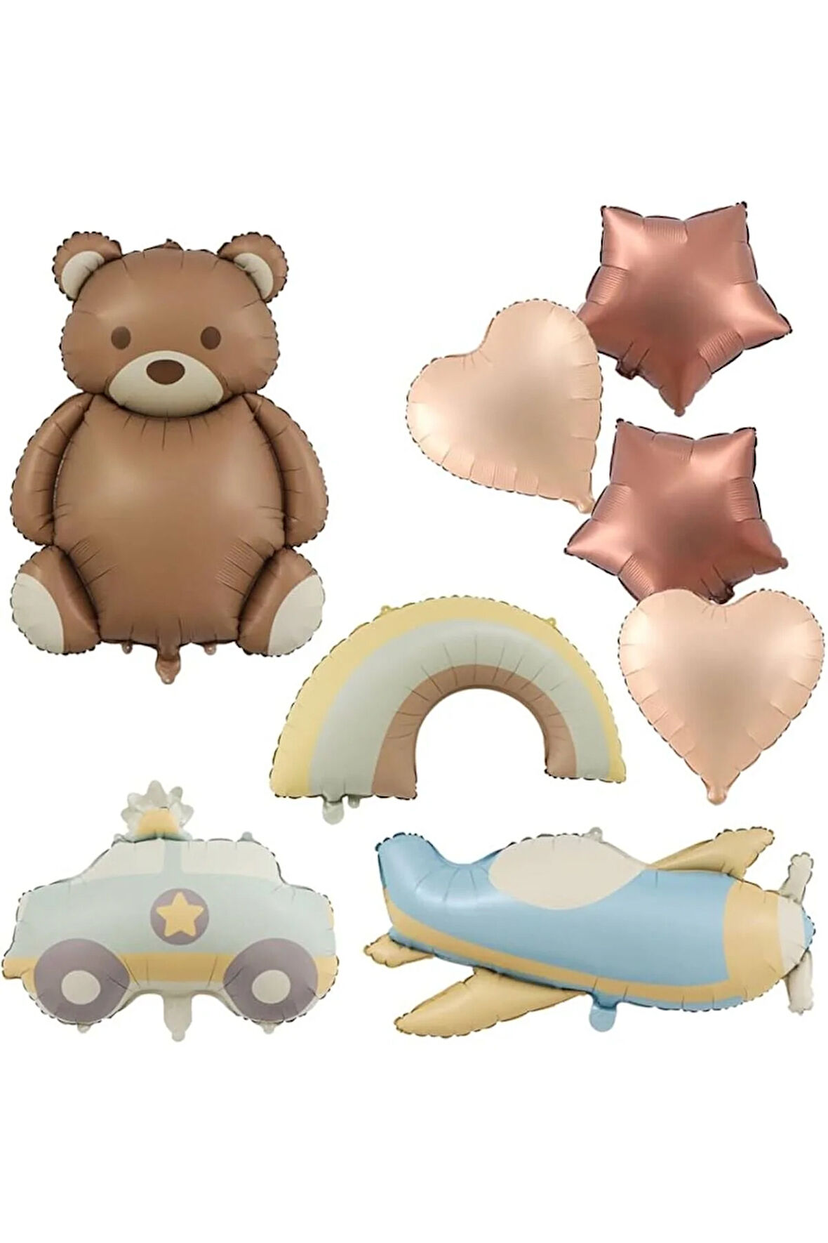 RETRO UÇAK POLİS ARABASI FOLYO BALON SET