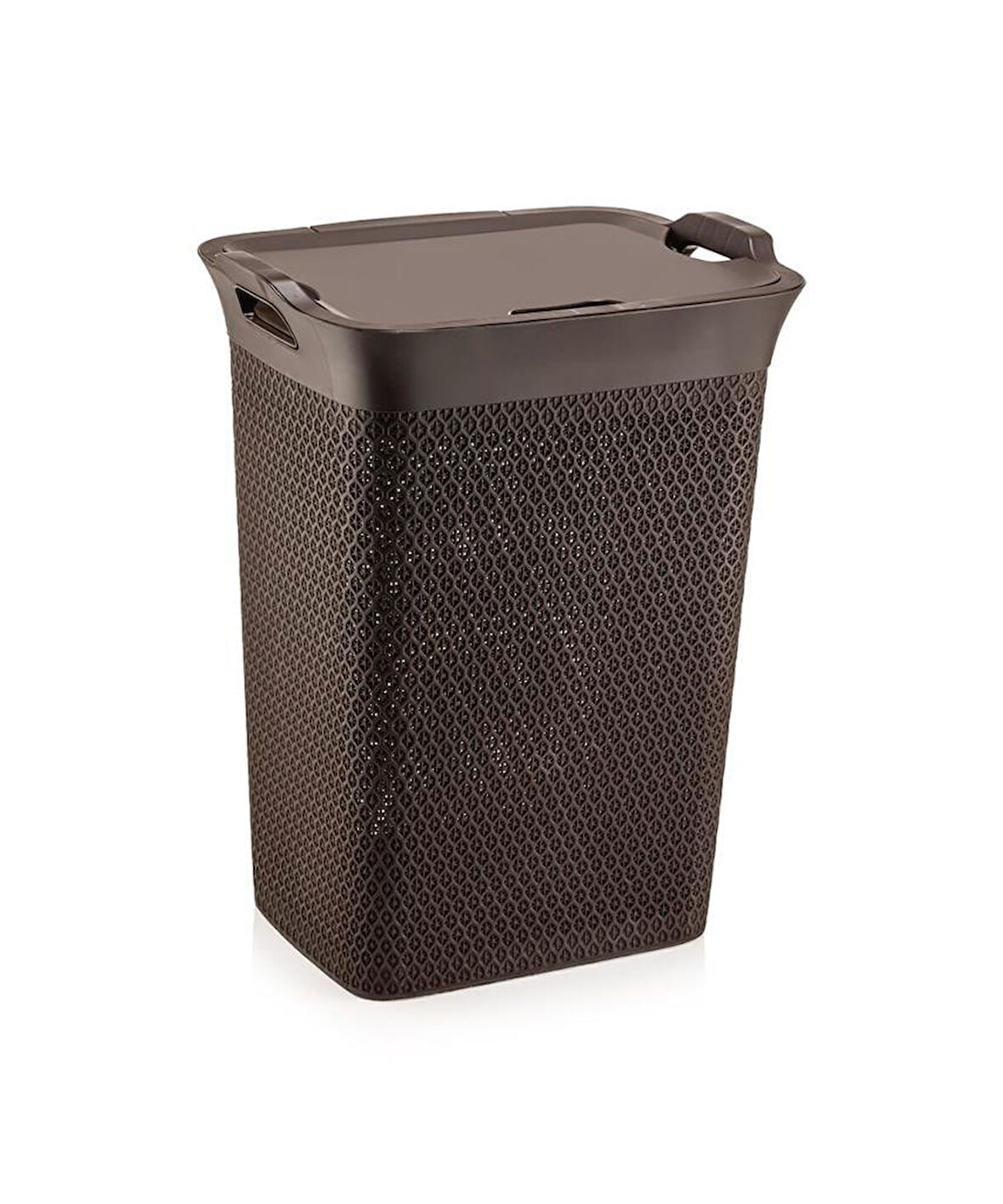 Omnipazar SY-4630 Plastik Safir Kirli Çamaşır Sepeti 55 lt Kahverengi