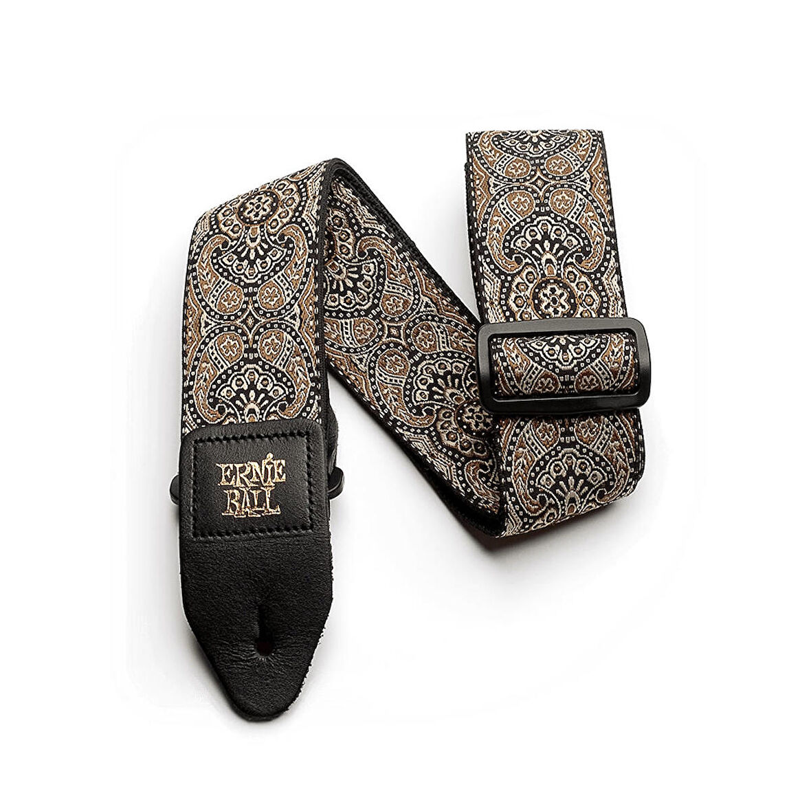 Ernie Ball Jacquard Guitar Straps P04163 - Gold & Black Paisley Gitar Askısı