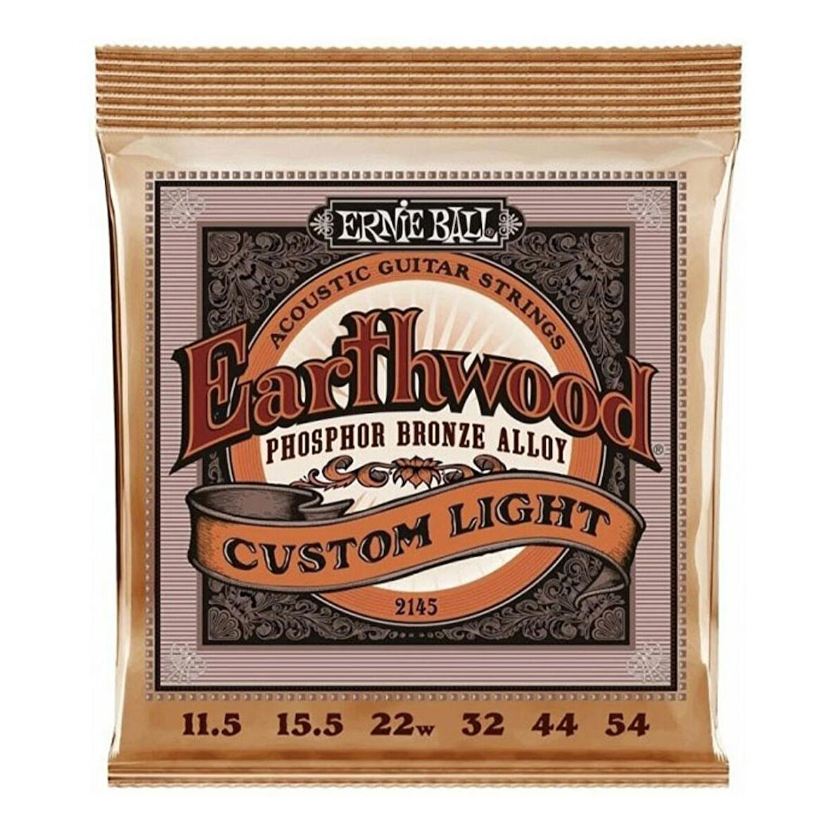 Ernie Ball P02145 Earthwood Custom Light Phosphor Bronze Takım Tel Akustik Gitar Teli (11,5-54)