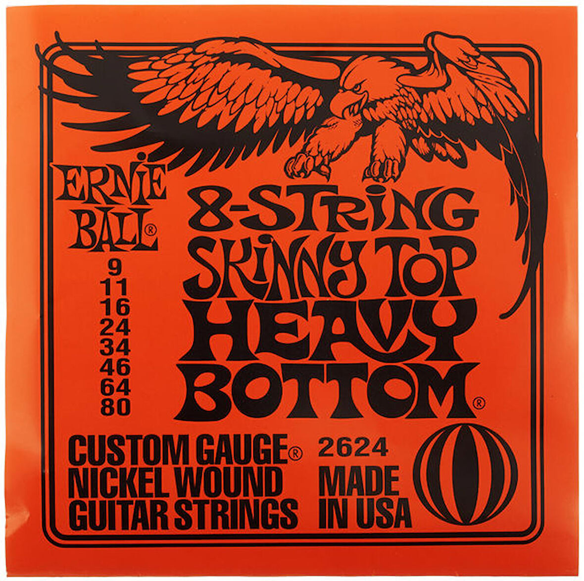 Ernie Ball P02624 Slinky Skinny Top Heavy Bottom Takım Tel 8 Telli Elektro Gitar Teli 009-80