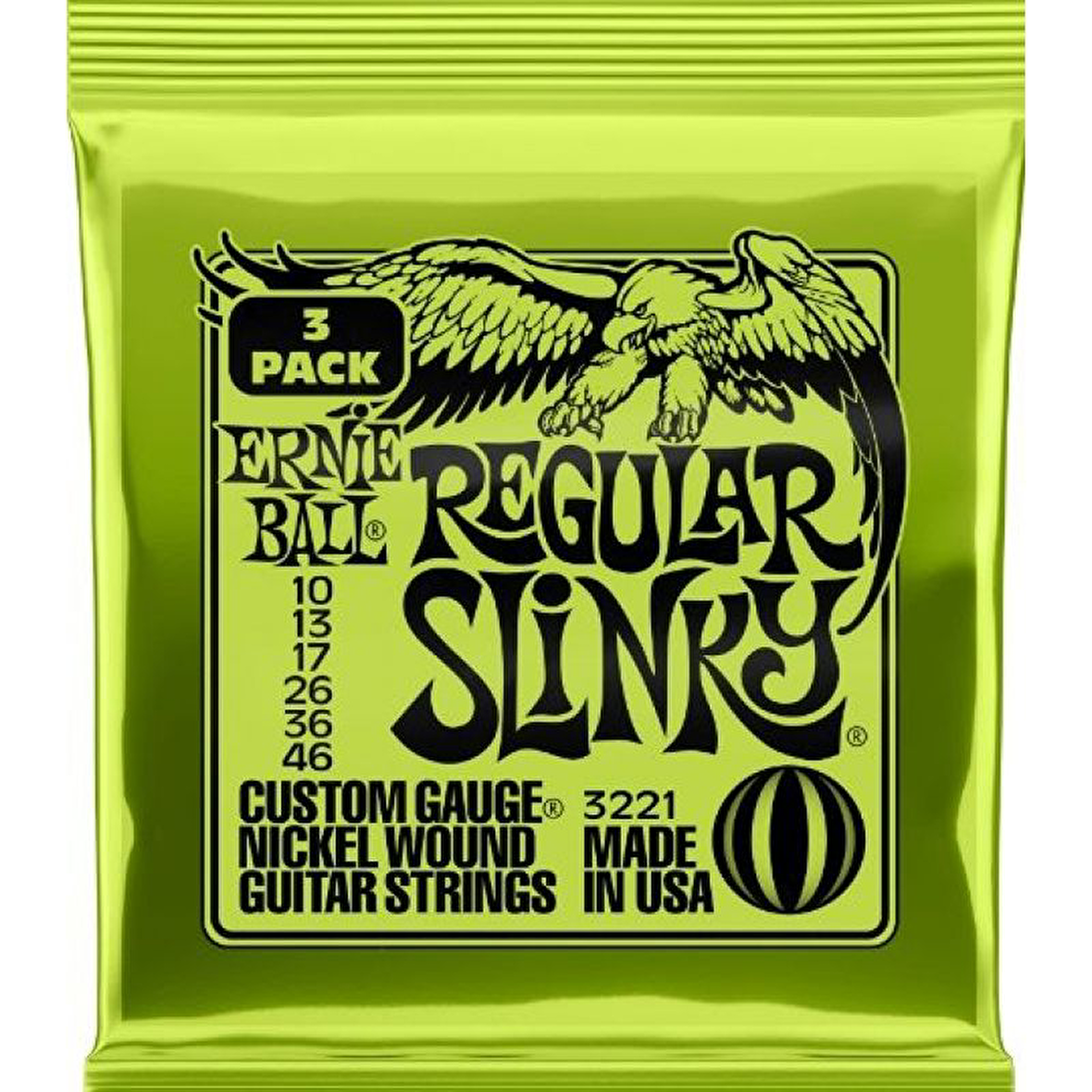 Ernieball P03221 REGULAR SLINKY 3 PACK Elektro Tel (3lü Paket)