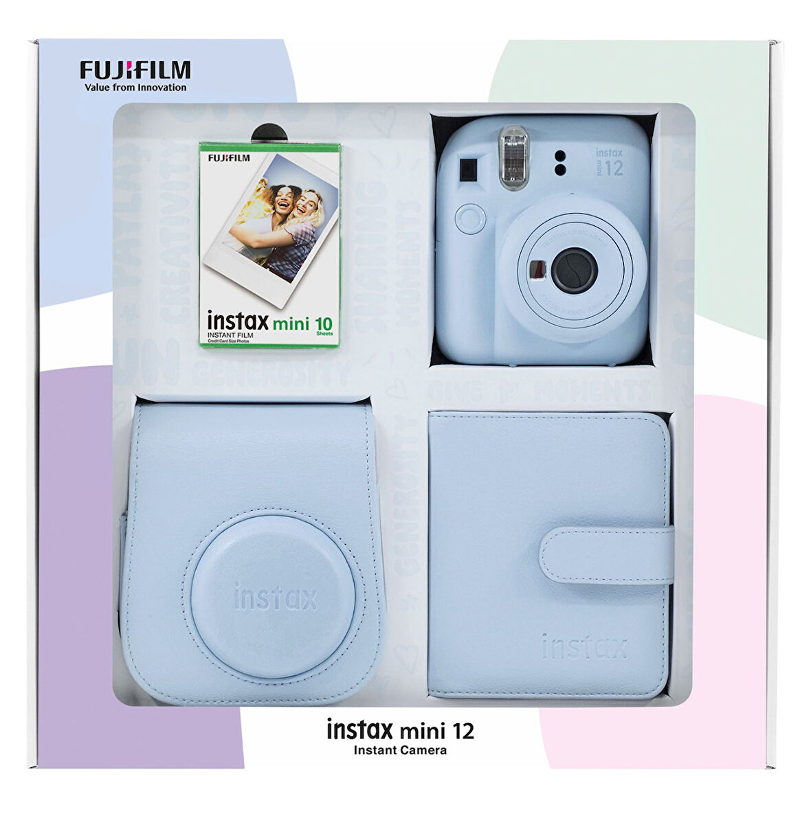 Fujifilm Instax Mini 12 Bundle Box Mavi Fotoğraf Makinesi Seti