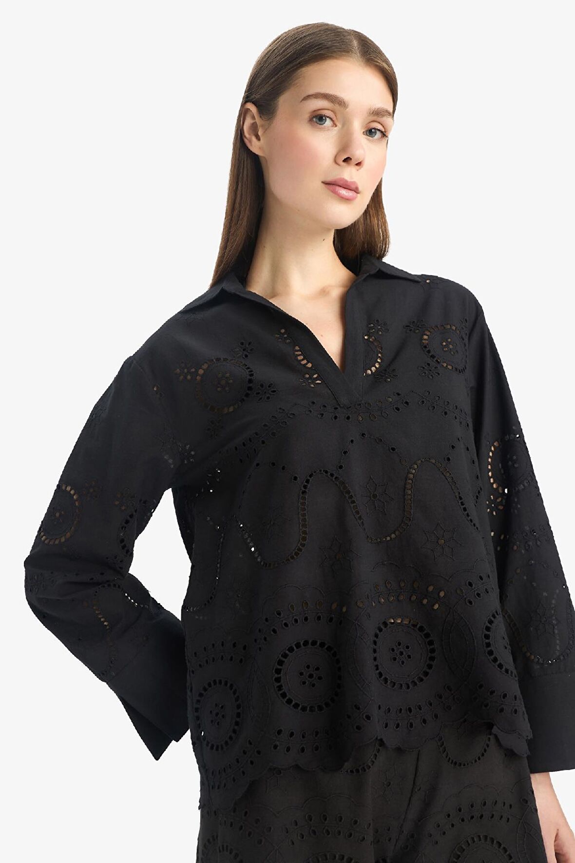 DeFacto Regular Fit Brode Plaj Gömleği-Fall in Love E0598AX25SMBK27