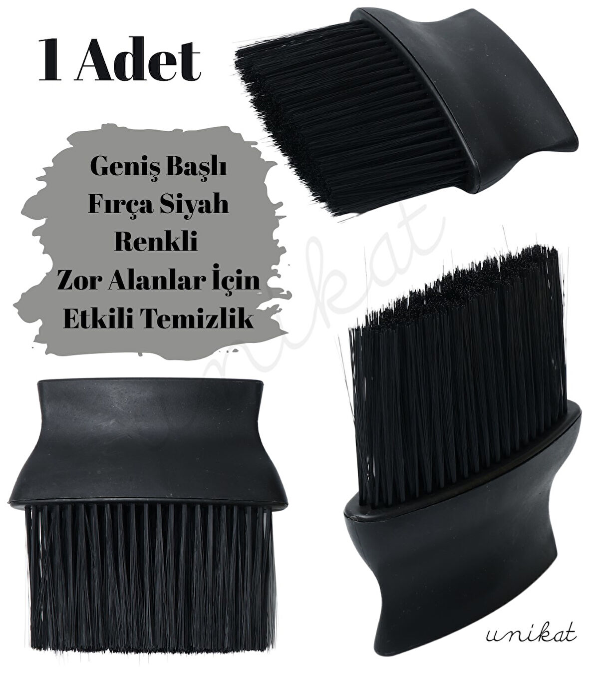 Geniş Başlı Fırça Siyah Renkli Zor Alanlar İçin Etkili Temizlik Toz Alma