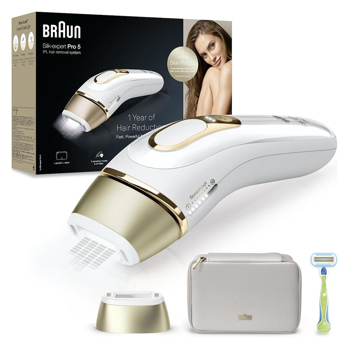 Braun IPL Silk·expert Pro 5, Evde Tüy Alma, Çanta, 1 Başlık ile, PL5052