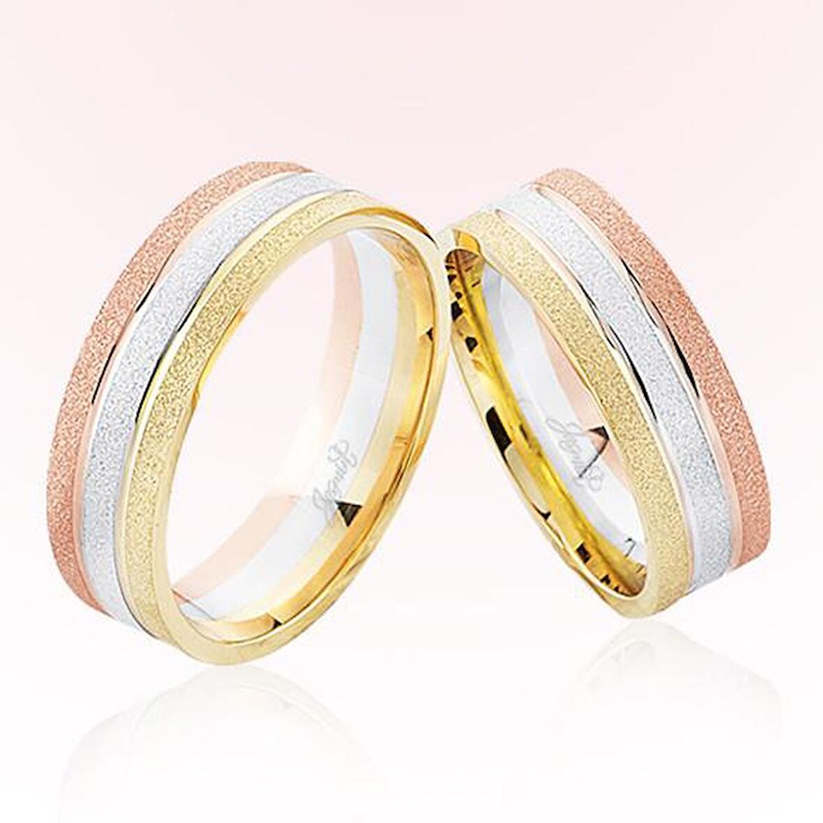 Üç Renk Altın Alyans 7506