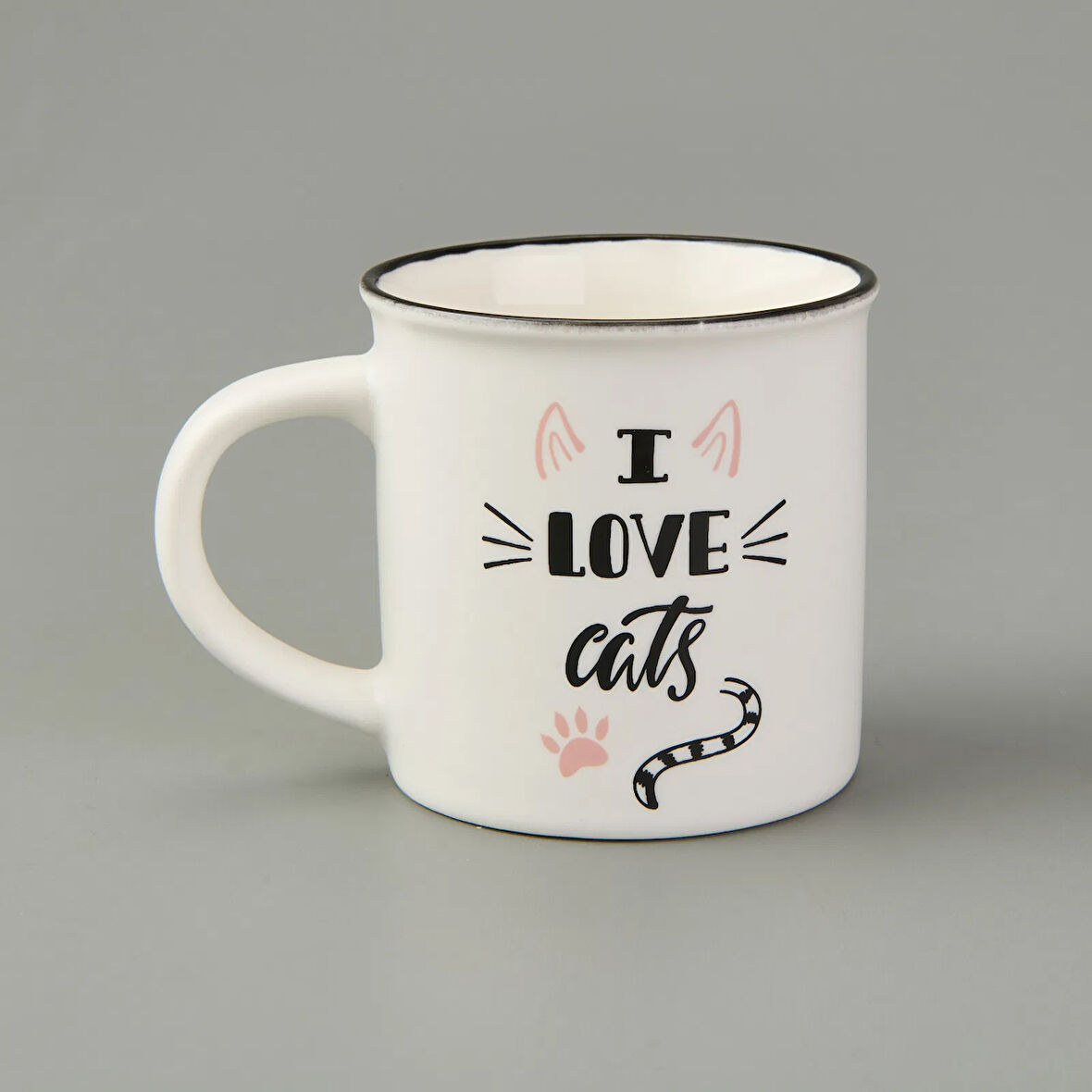 Star Cat Porselen Kupa - Asorti - 210 ml