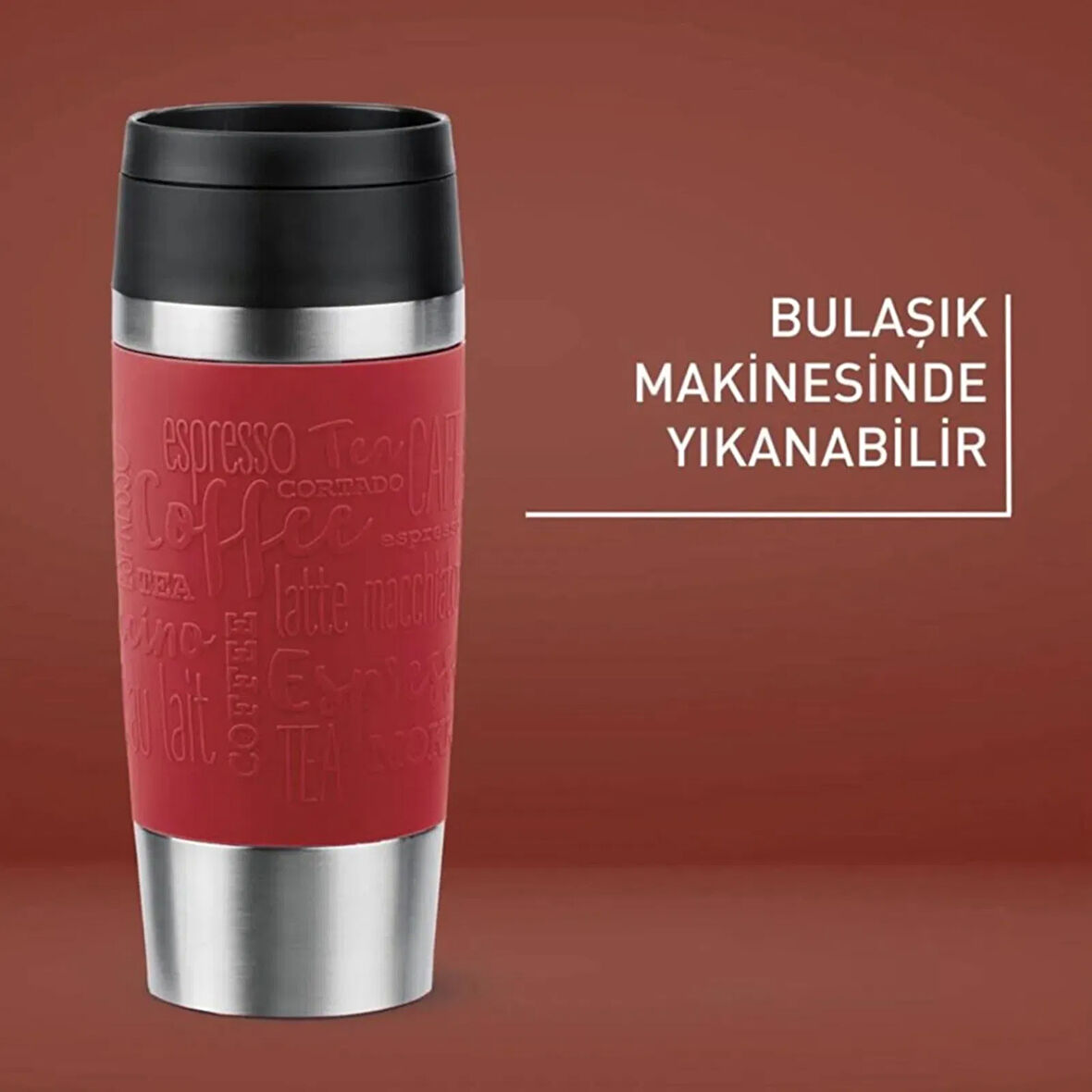 Travel Mug Termos - Kırmızı - 360 ml