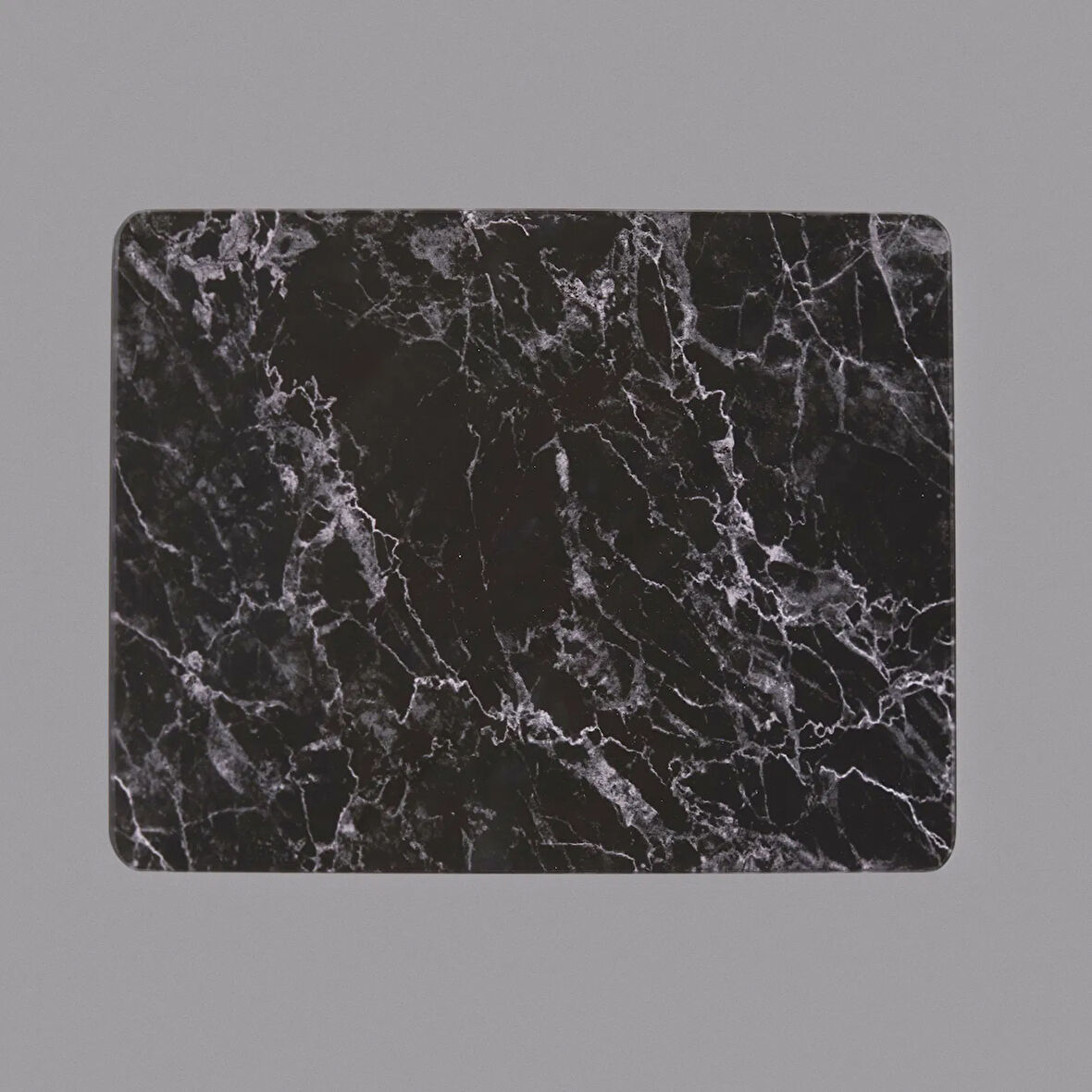 Mermer Desenli Cam Kesme Tahtası - Siyah - 20x30 cm