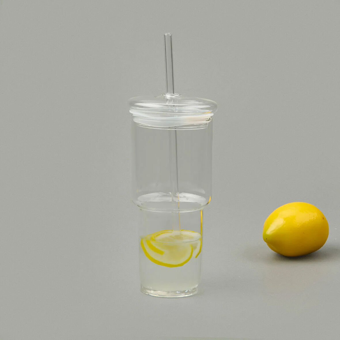 Cam Pipetli Bardak - Şeffaf - 1 lt