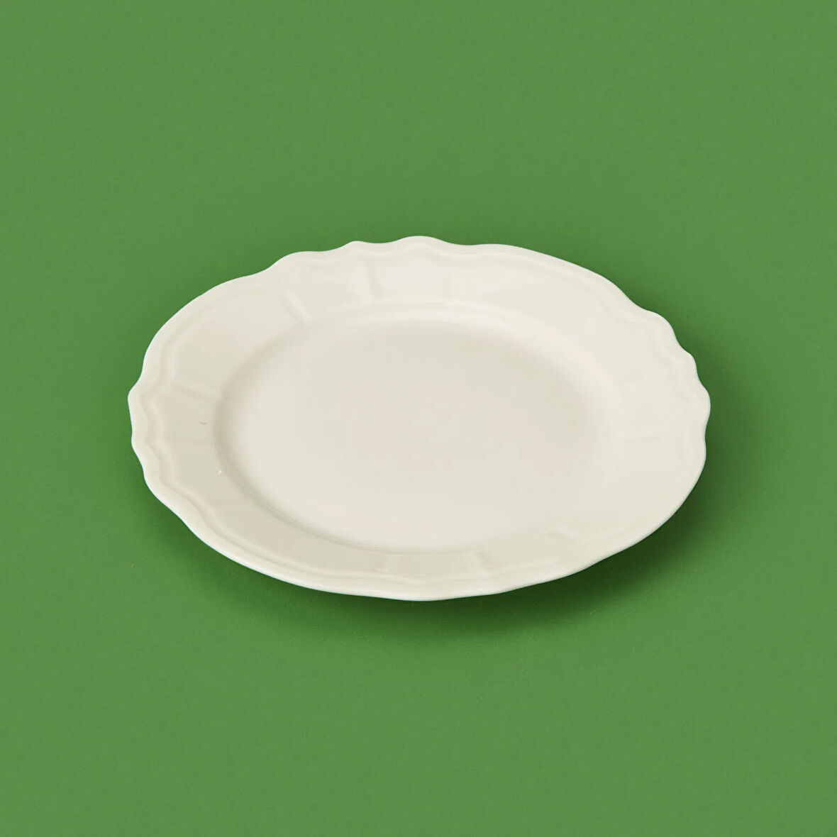 Porselen Tiffany Tatlı Tabağı - Krem - 19 cm