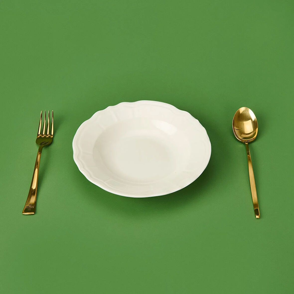 Porselen Tiffany Yemek Tabağı - Krem - 21 cm