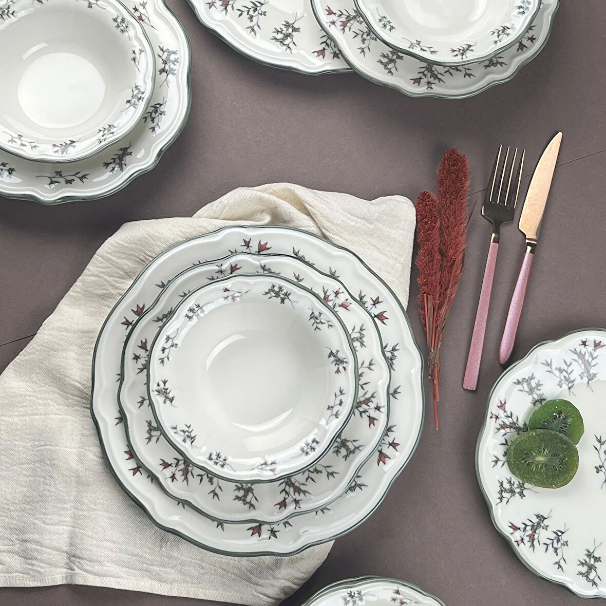 Terra 24 Parça Yemek Takımı - Renkli