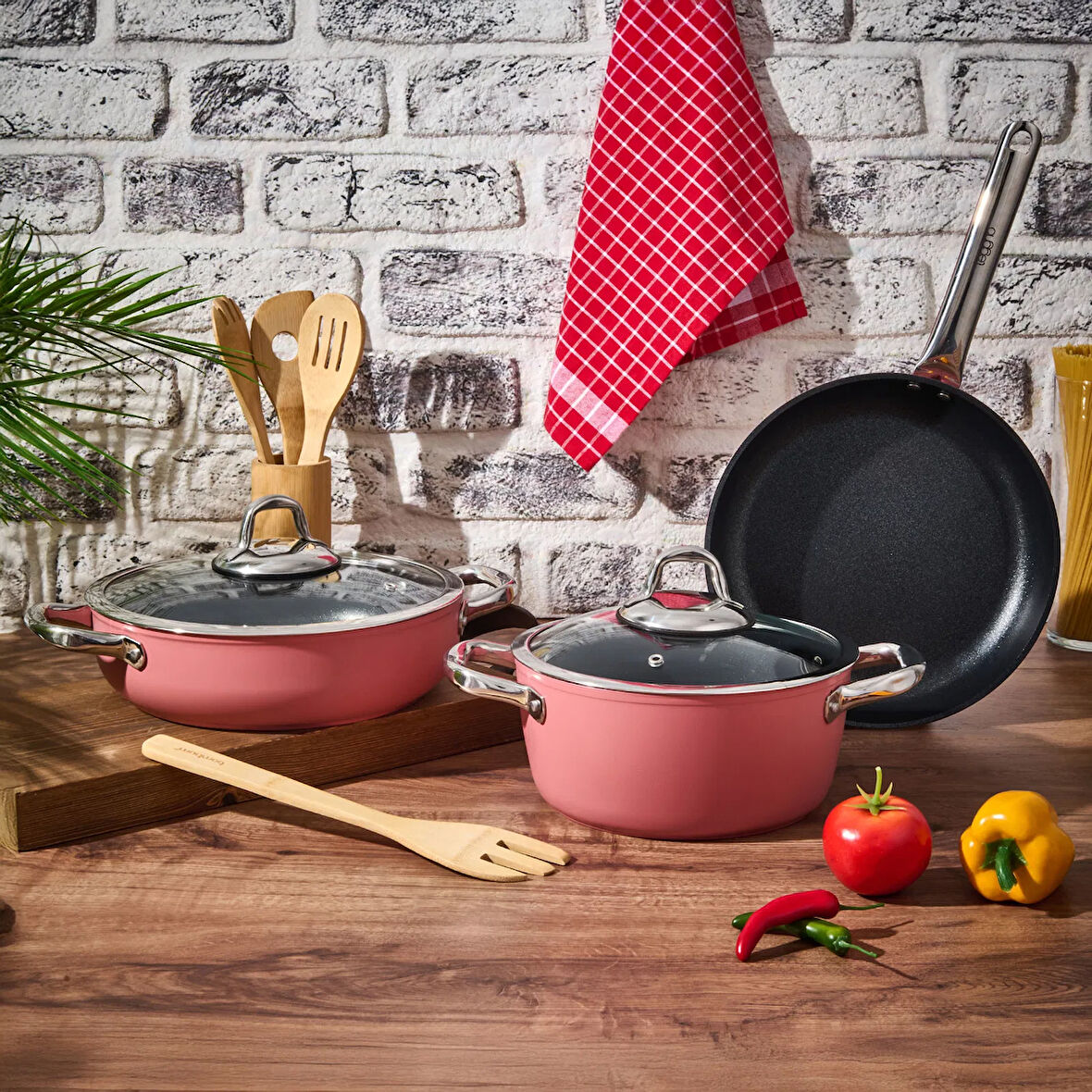 Master Daily 5 Parça Tencere Seti - Pembe