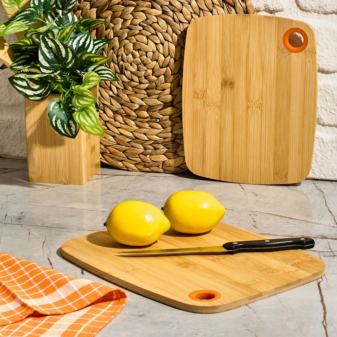 Ring 2'li Kesme Tahtası - Kahverengi