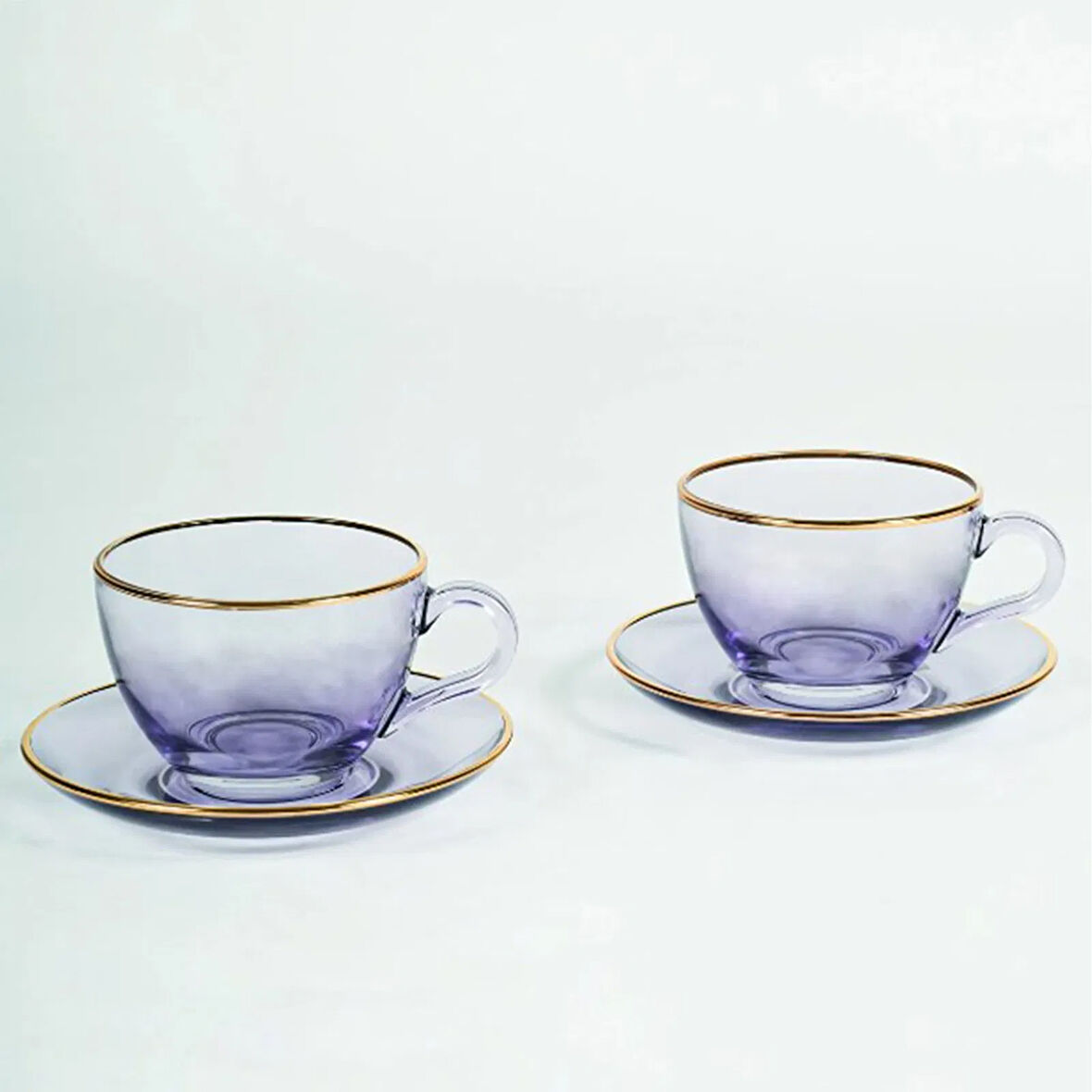 Five O'Clock 2'li Çay Fincan Seti - Mor - 240 ml