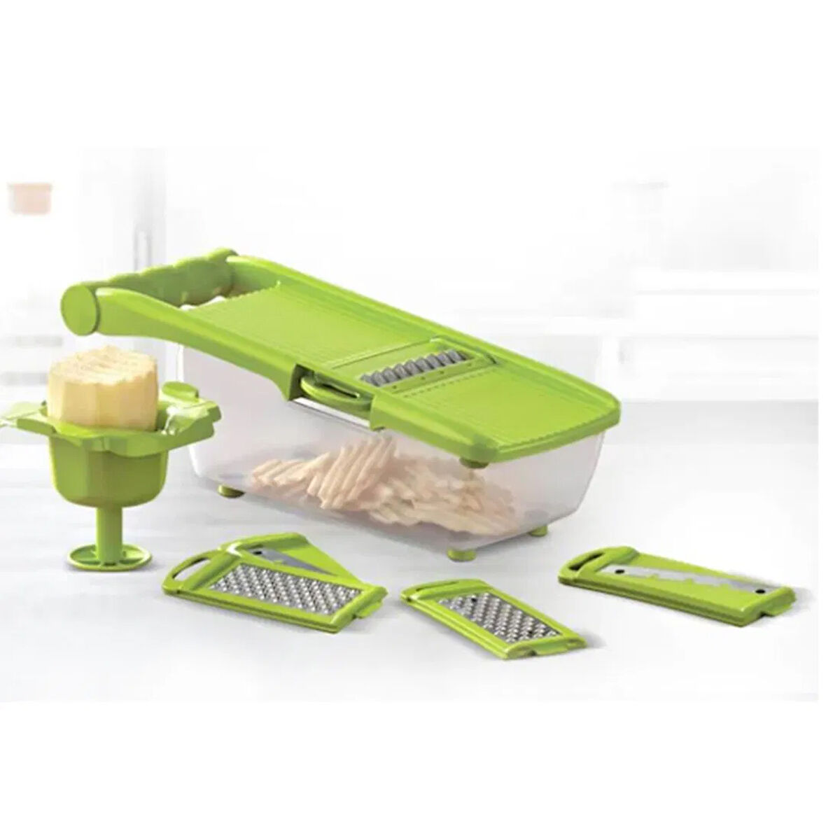 Fonksiyonel Şarjörlü 5 Aparatlı Rende - Yeşil