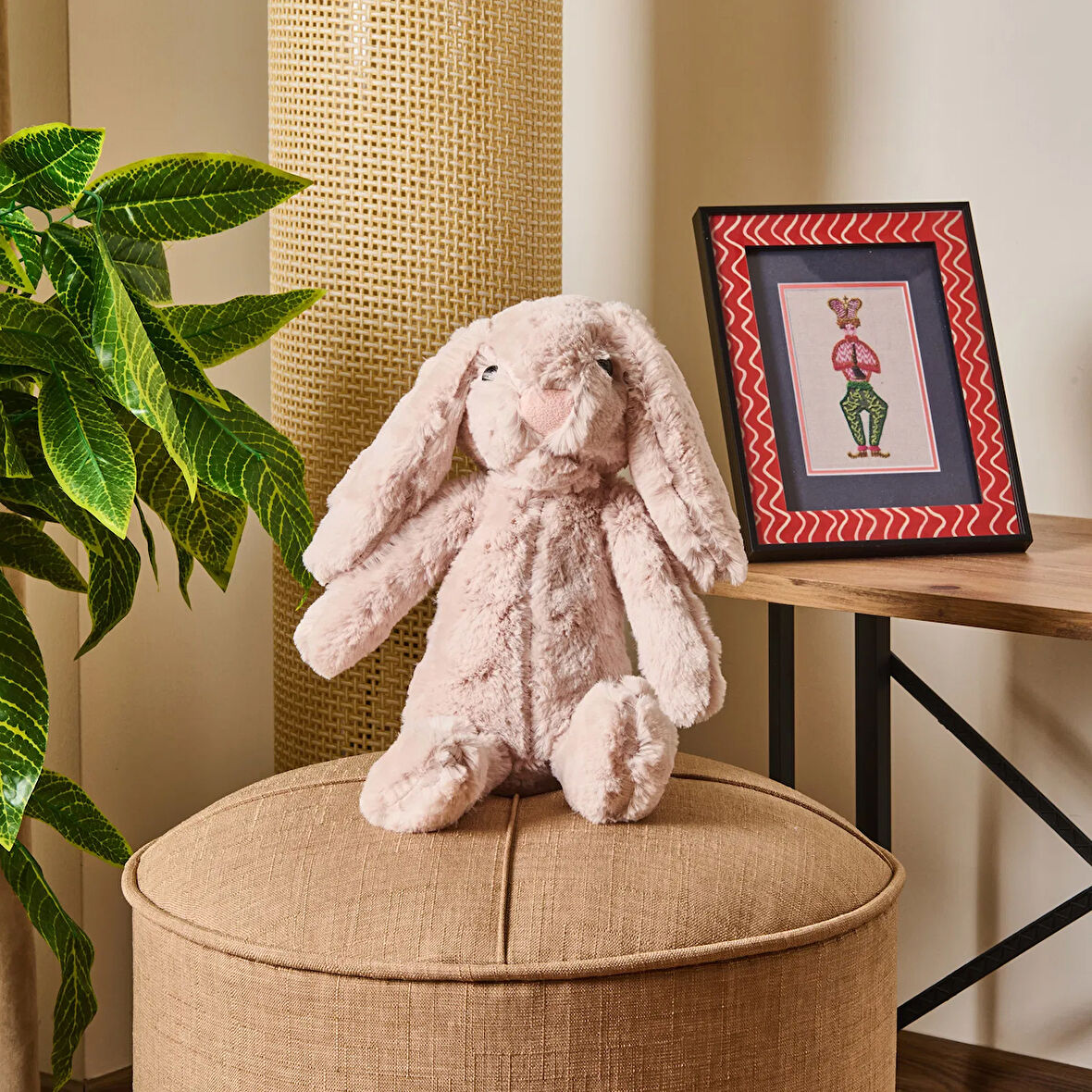 Soft Rabbit Figürlü Yastık - Bej - 16x35 cm