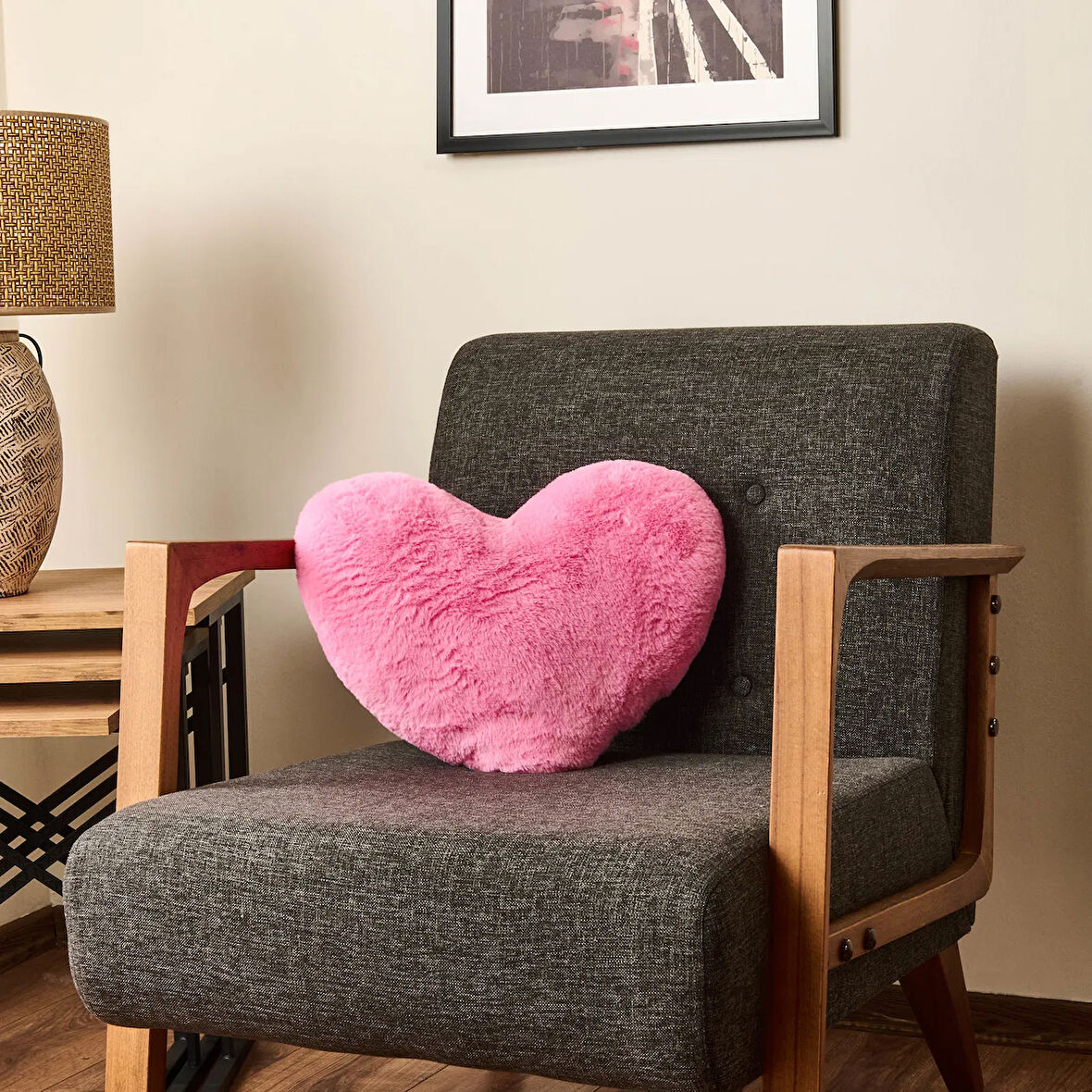 Soft Love Figürlü Yastık - Pembe - 45 cm