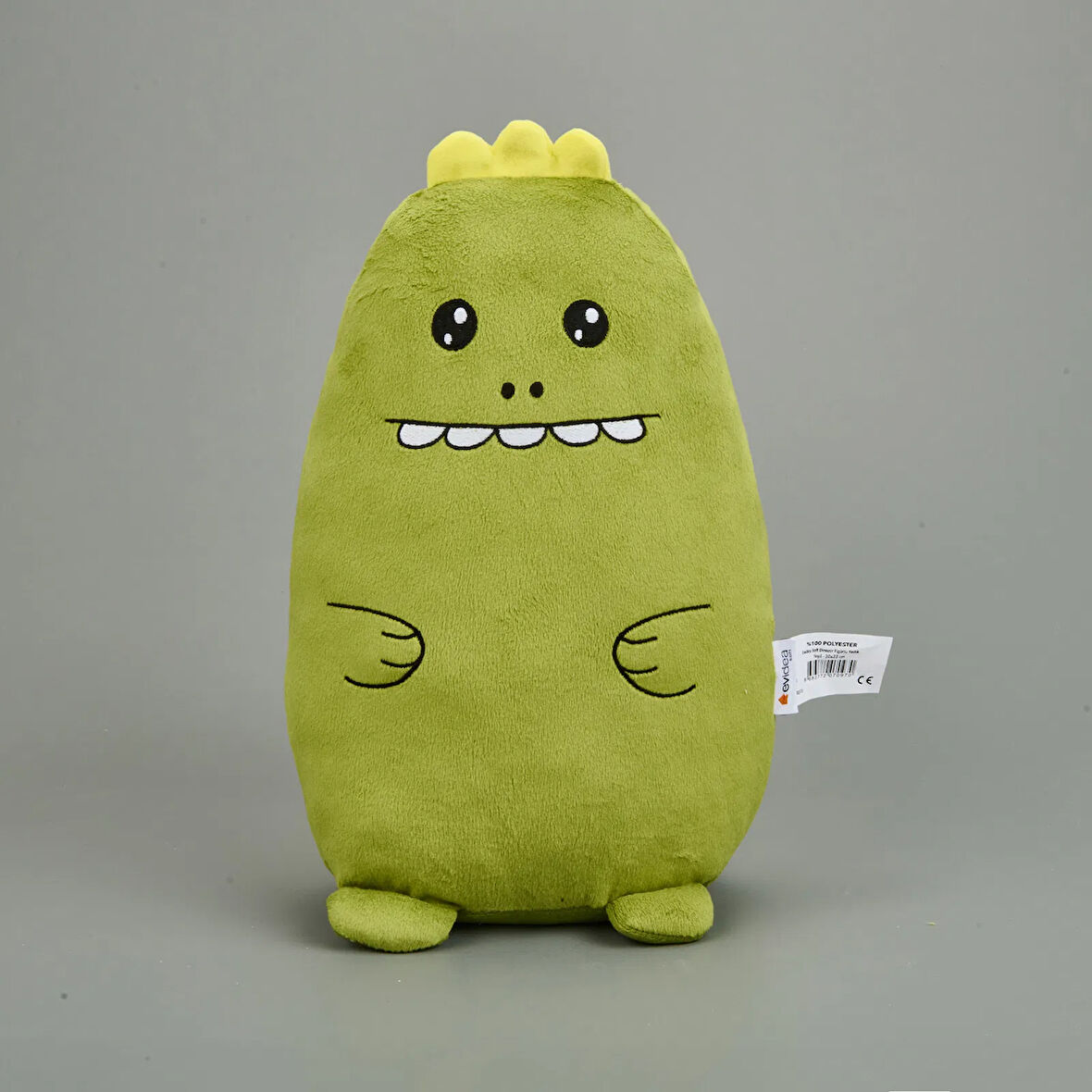 Soft Dinozor Figürlü Yastık - Yeşil - 30x33 cm