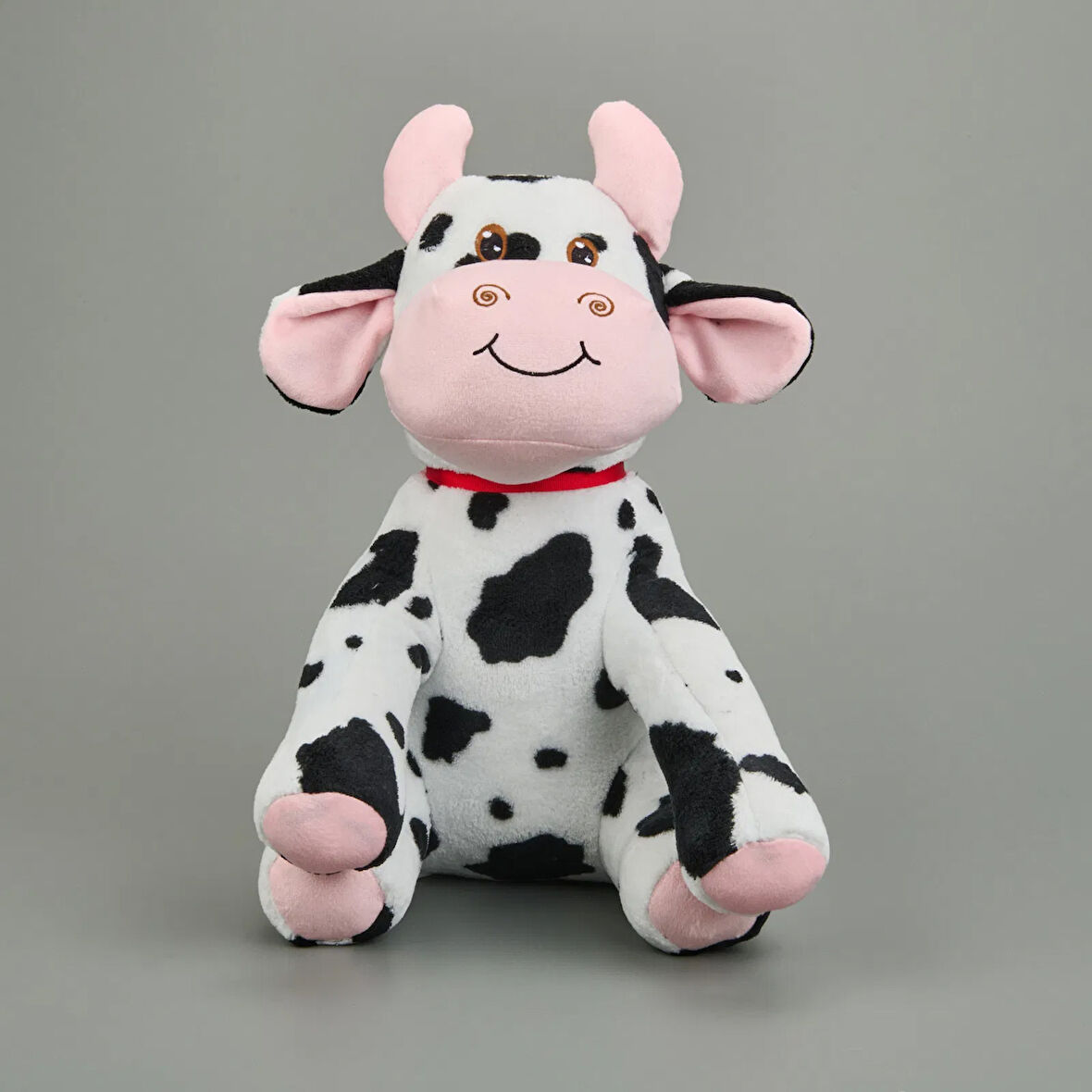 Soft Büyük İnek Figürlü Yastık - Beyaz / Siyah - 40x27 cm