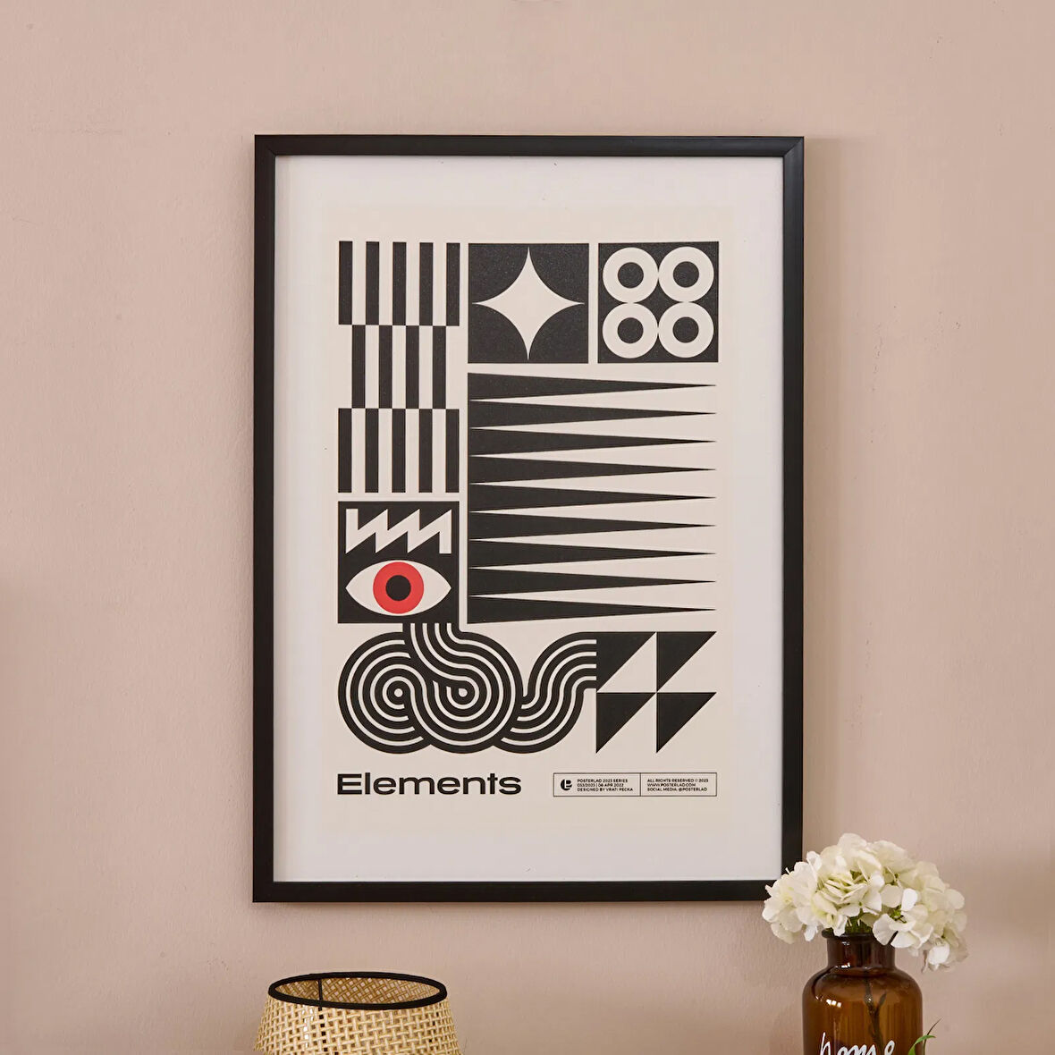 Deco Elements Tablo - Siyah / Beyaz - 50x70 cm