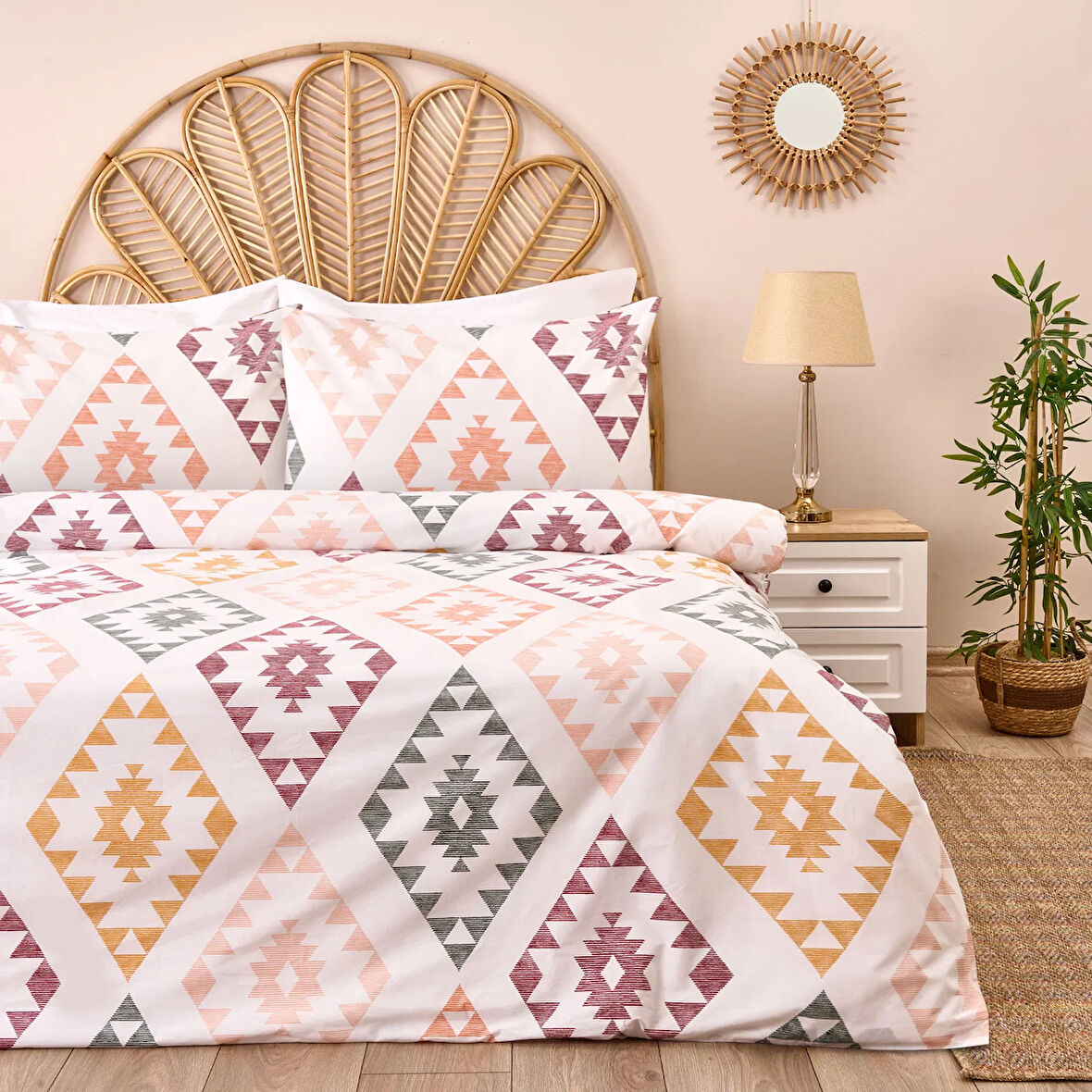 Soft Simbolo Çift Kişilik Nevresim Takımı - Renkli