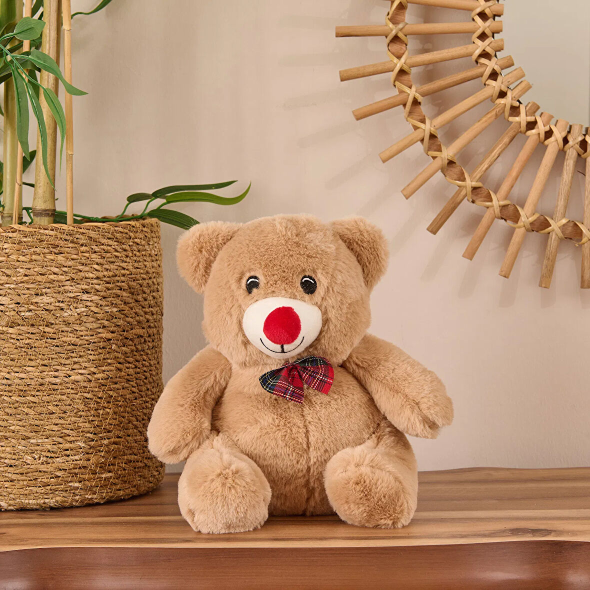 Soft Ayı Figürlü Yastık - Kahverengi - 20x25 cm