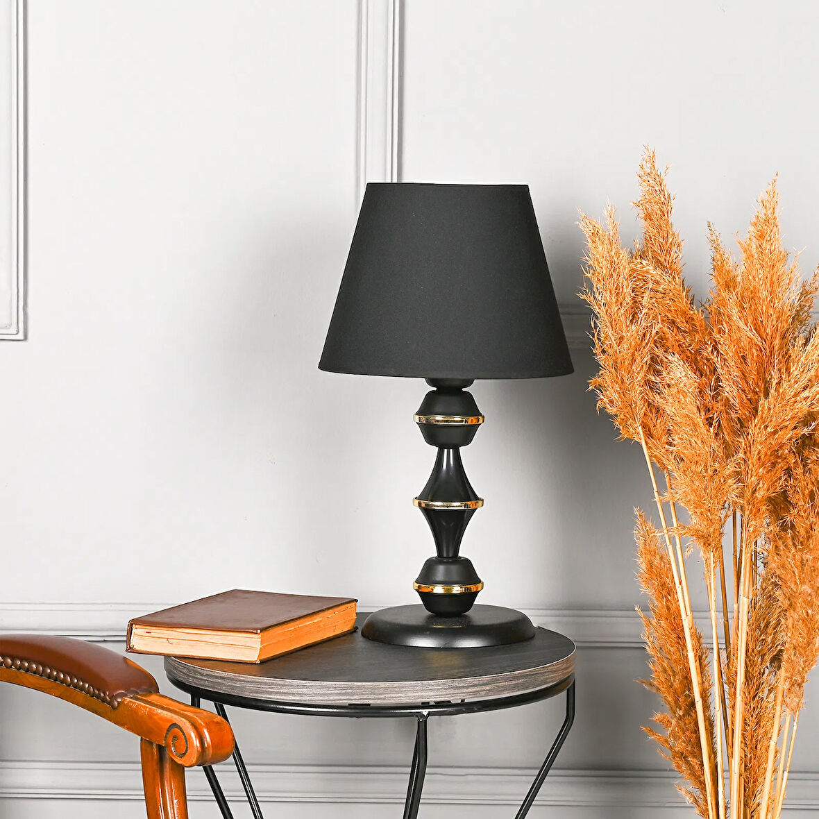 Light Berlin Metal Abajur - Siyah - 43x25x25 cm