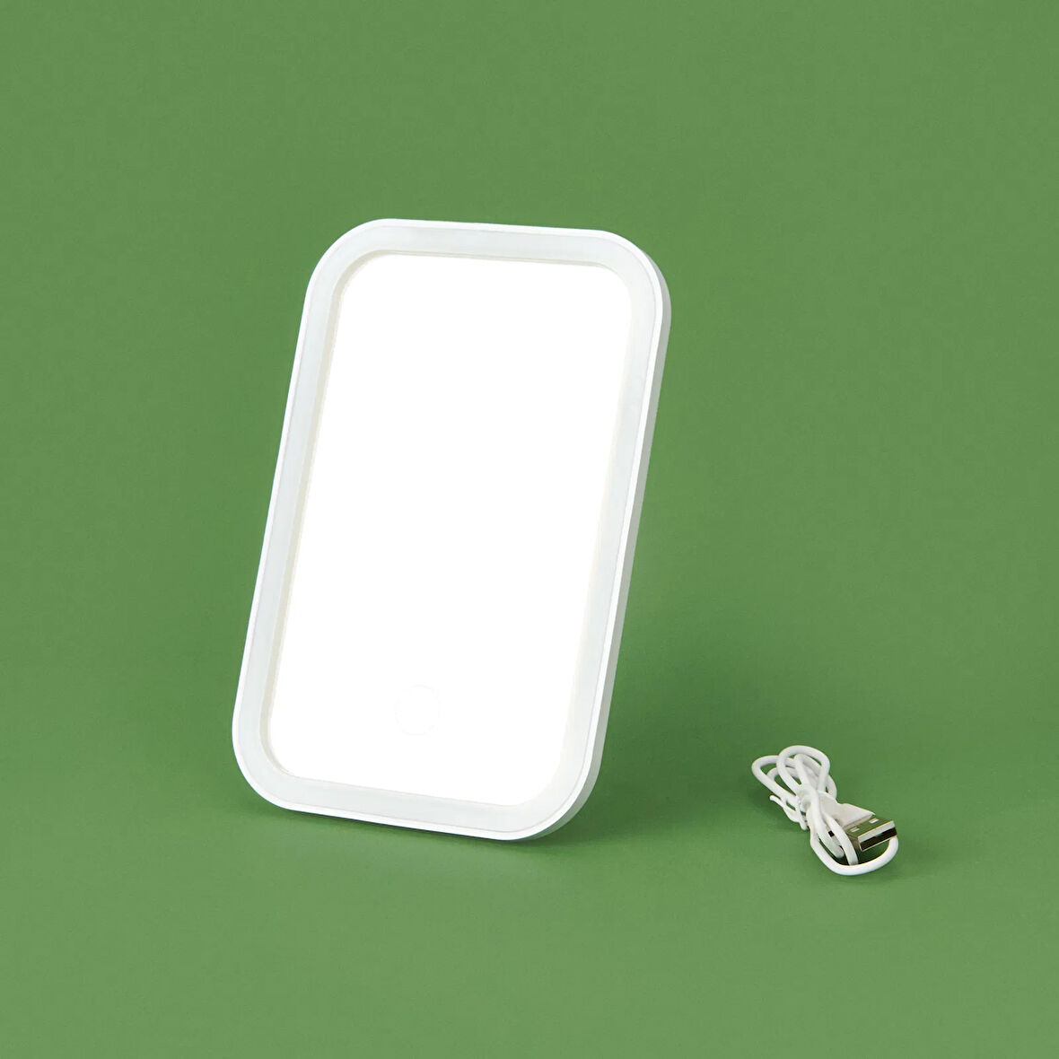 Şarjlı Led Ayna - Beyaz - 18x12 cm