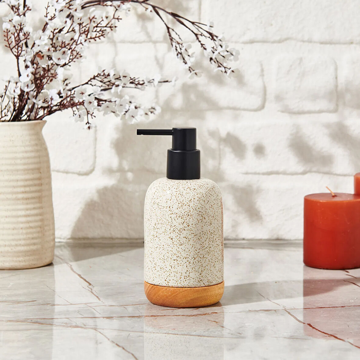 Cartrı Sıvı Sabunluk - Bej - 17x13 cm