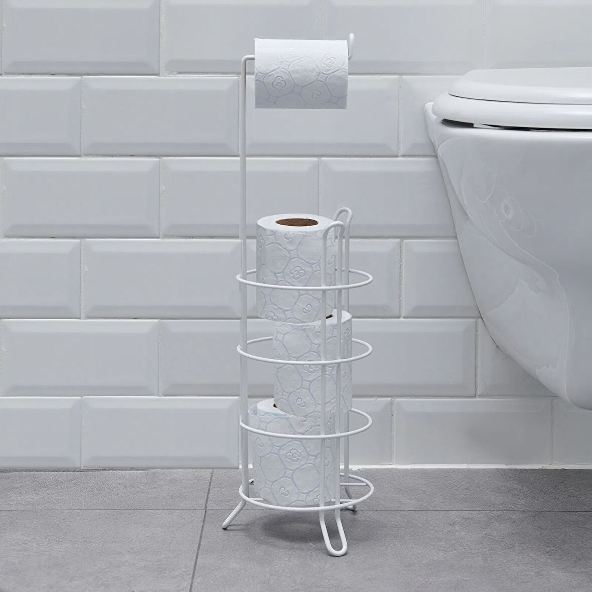 Yedekli Tuvalet Kağıtlığı - Beyaz