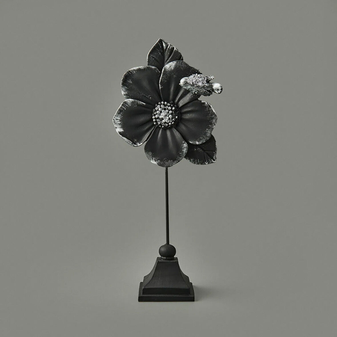 Deco Fiore Dekor - Siyah / Gümüş - 32 cm