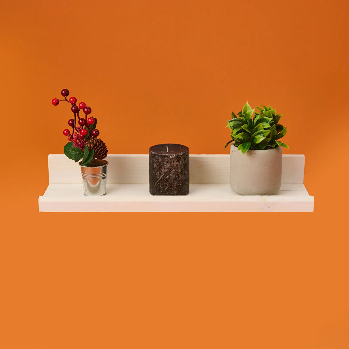 Dekor L Duvar Rafı - Beyaz - 49x14x7 cm