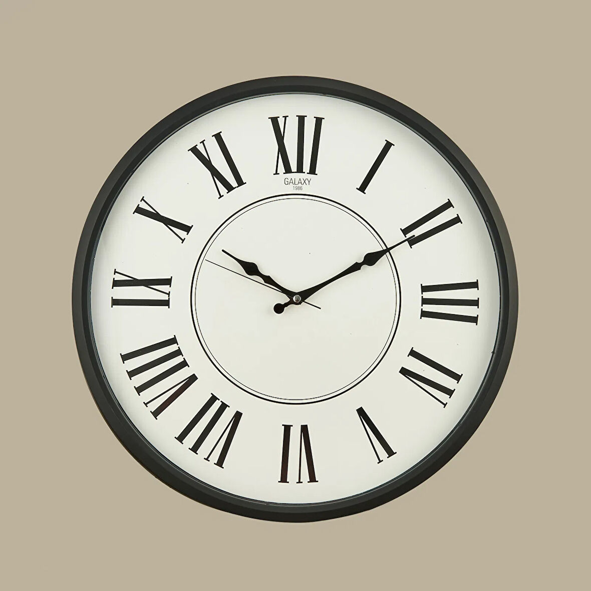 Exclusive Duvar Saati - Siyah / Beyaz - 50 cm