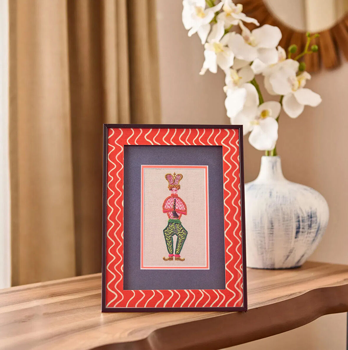 Deco İnstrumentistas Çerçeve - Turuncu / Beyaz- 15x21 cm