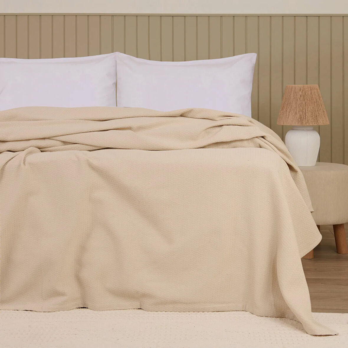 Soft Sable Tek Kişilik Pike - Bej - 160x220 cm