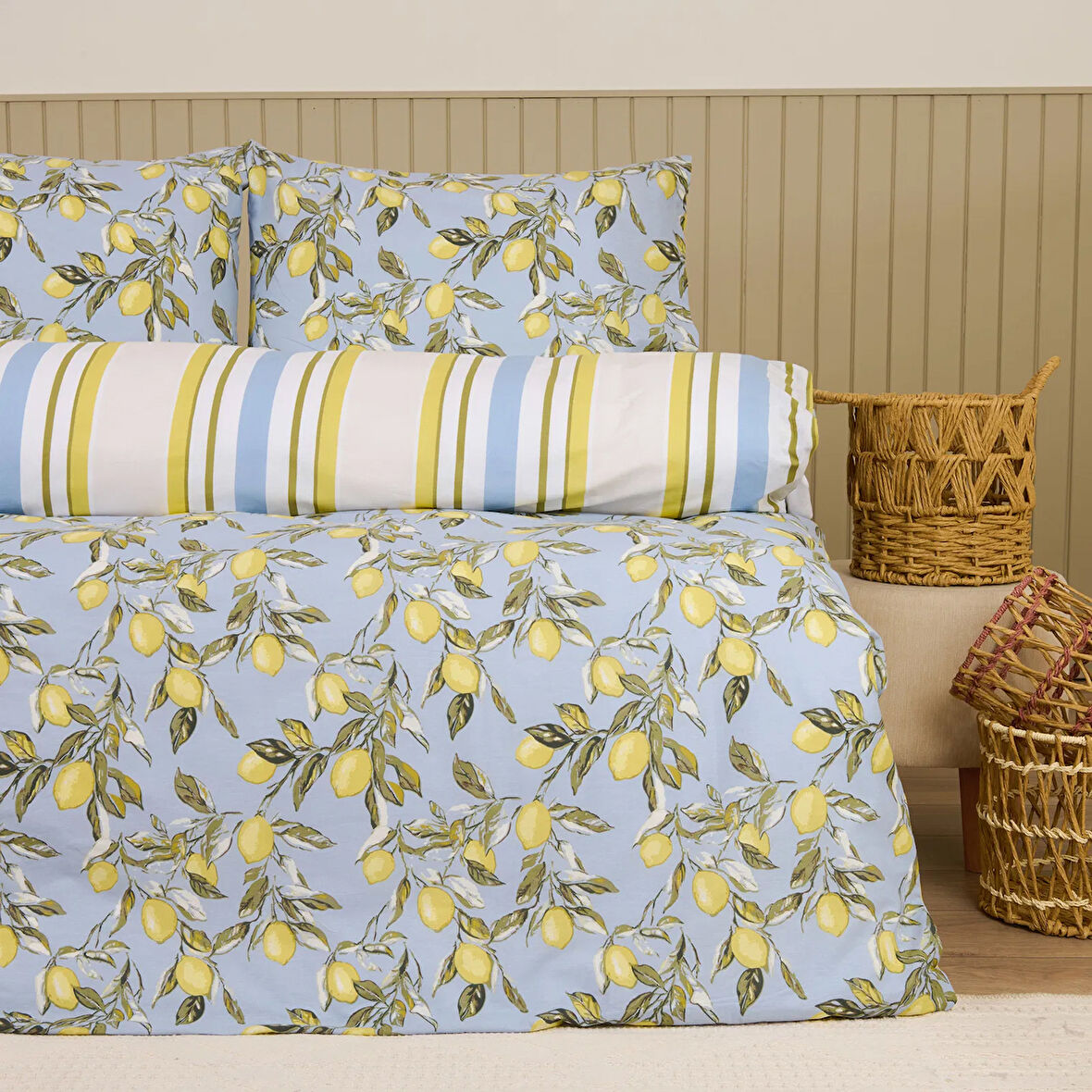 Soft Fresco Tek Kişilik Nevresim Takımı - Mavi