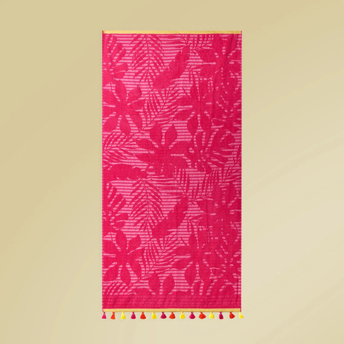 Soft Palme Plaj Havlusu - Pembe - 70x140 cm