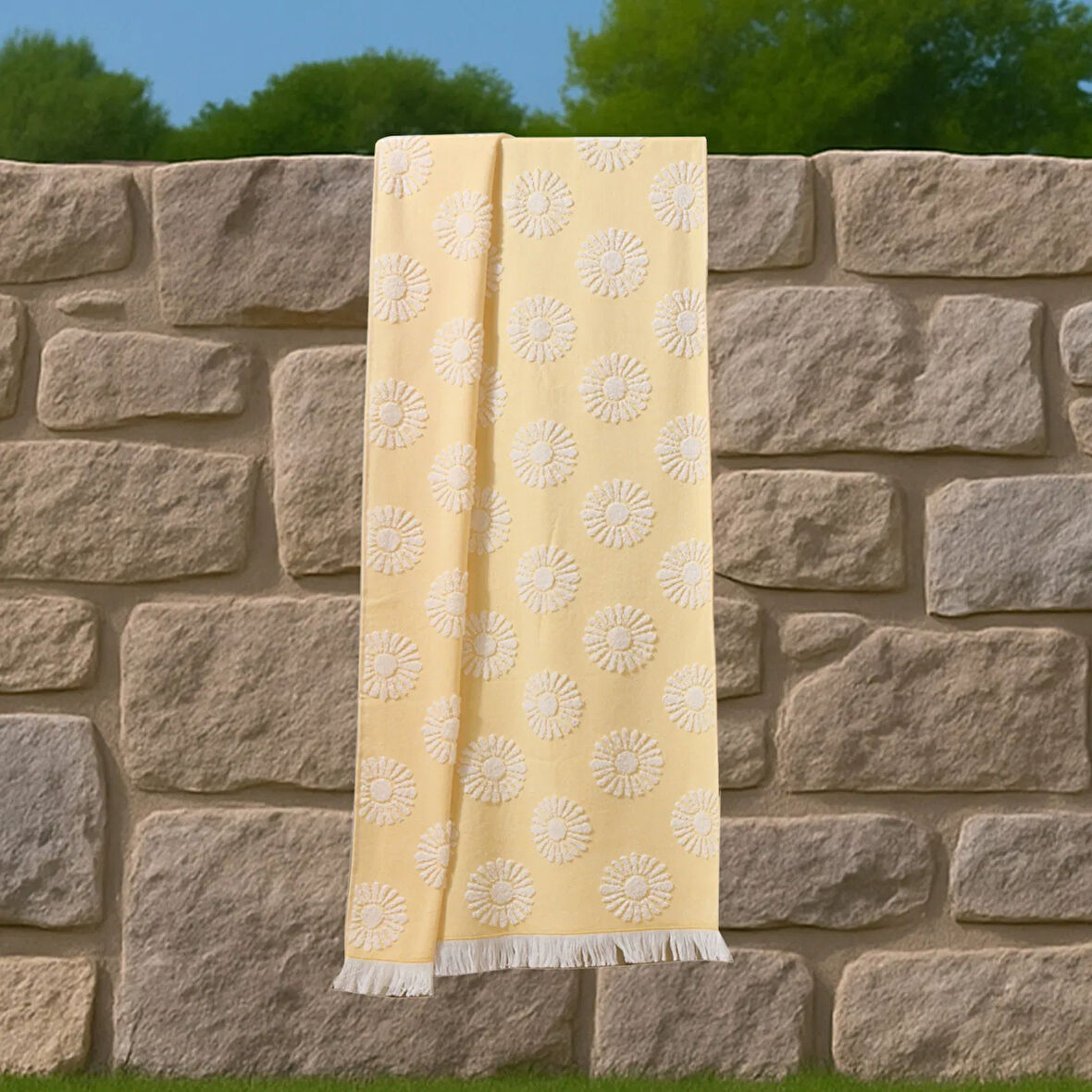 Soft Gael Plaj Havlusu - Hardal - 70x140 cm